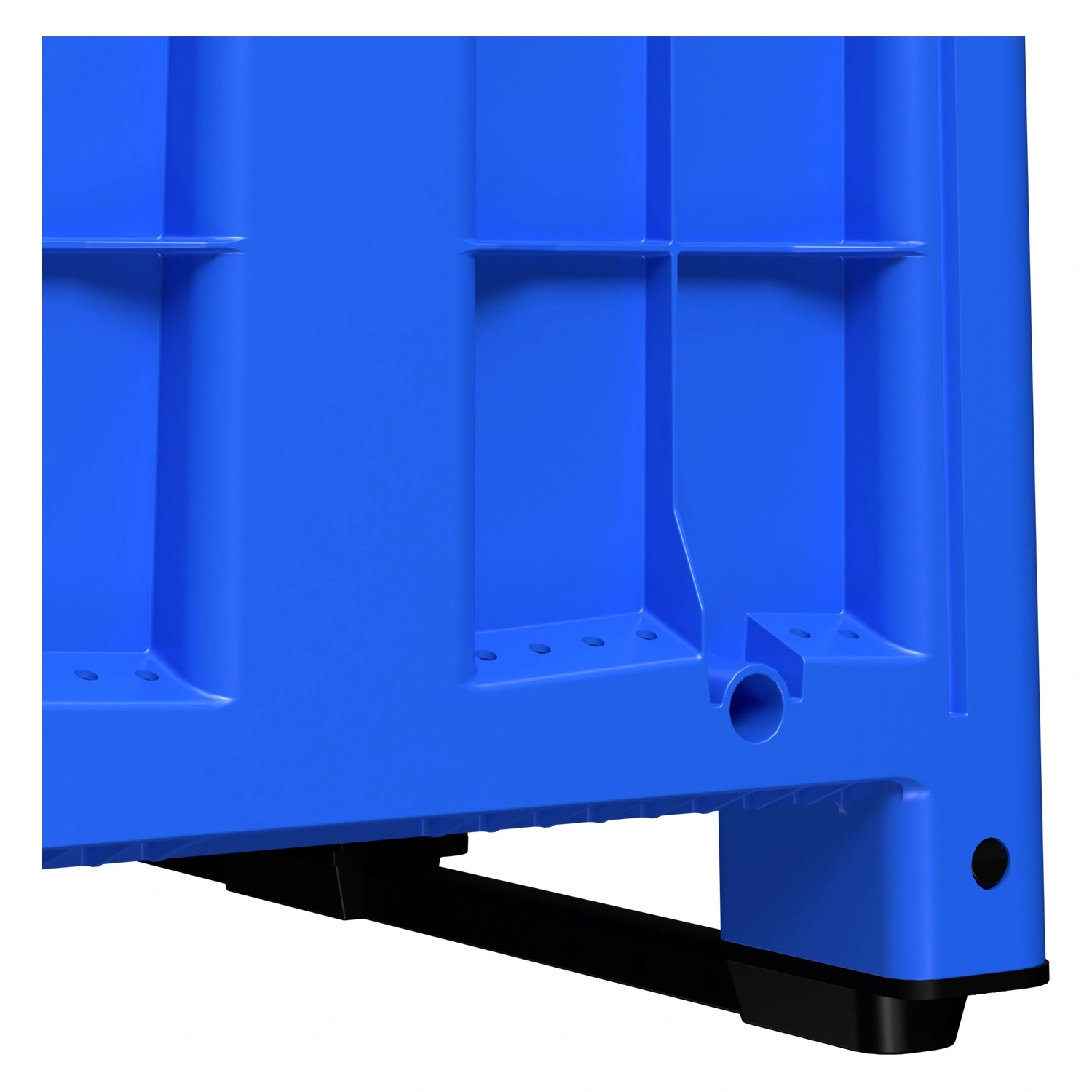 Большой контейнер 1200x800x800 мм iPlast iBOX голубой со сплошными стенками и дном, на полозьях