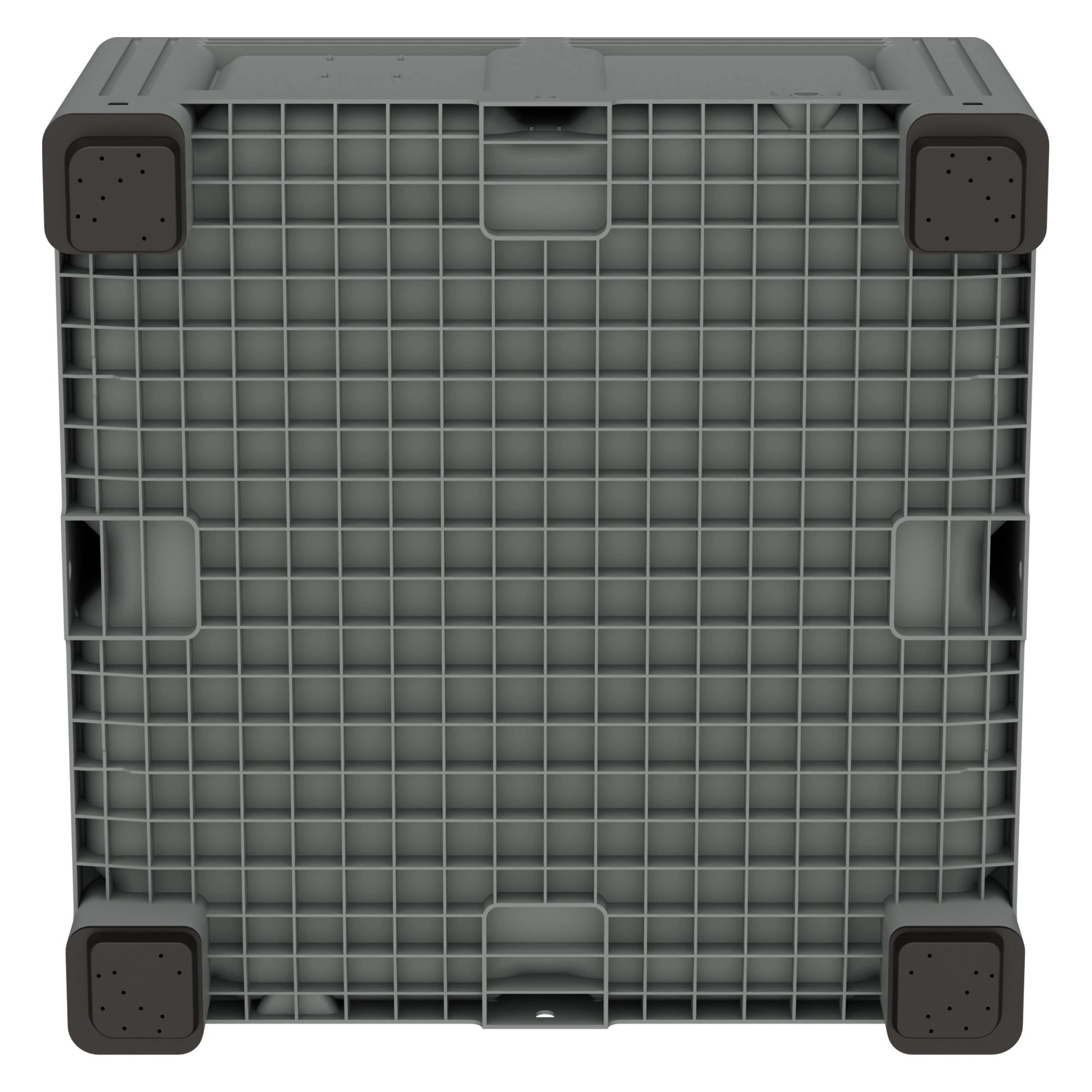 Большой контейнер 1130x1130x580 мм iPlast iBOX светло-серый со сплошными стенками и дном, на ножках