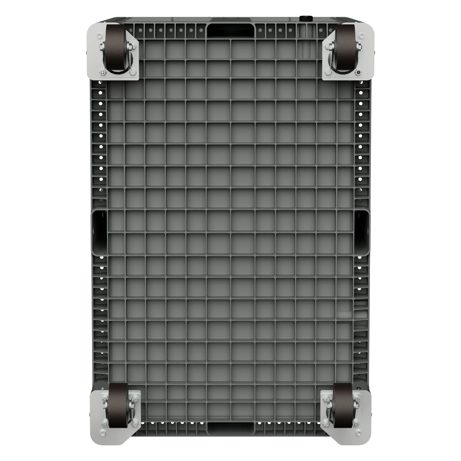 Большой контейнер 1200х800х920 мм iPlast iBOX светло-серый со сплош. стенками и дном, на колёсах с пробкой 1 дюйм