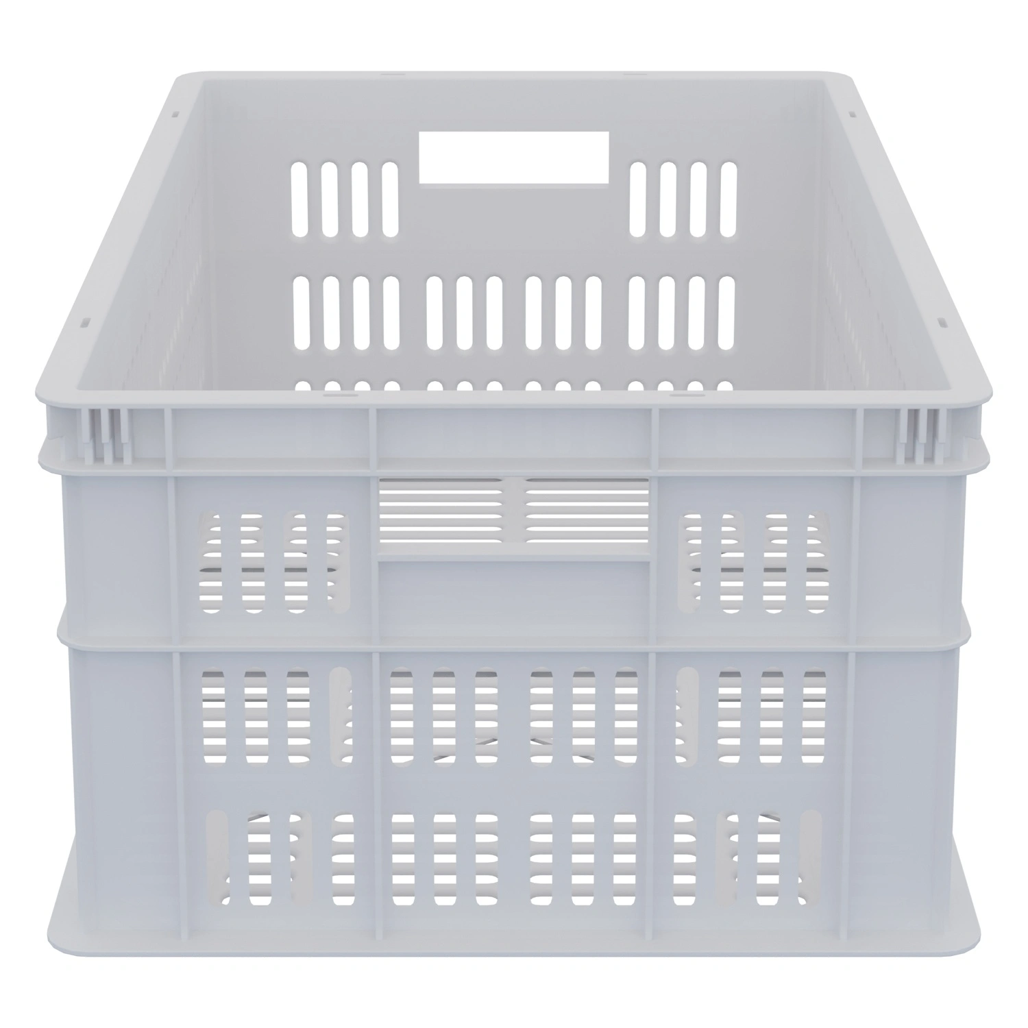 Пищевой ящик универсальный 600х400х259 мм iPlast белый с перфорированными стенками и дном