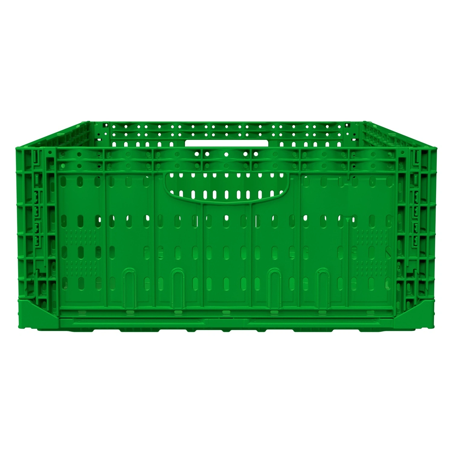 Складной ящик FC-6418 600х400х180 мм iPlast салатовый перфорированный Складной ящик FC-6418 600х400х180 мм iPlast салатовый перфорированный