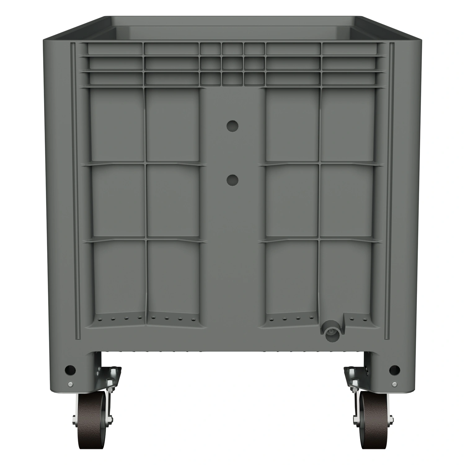 Большой контейнер 1200x800x920 мм iPlast iBOX светло-серый со сплошными стенками и дном, на колёсах