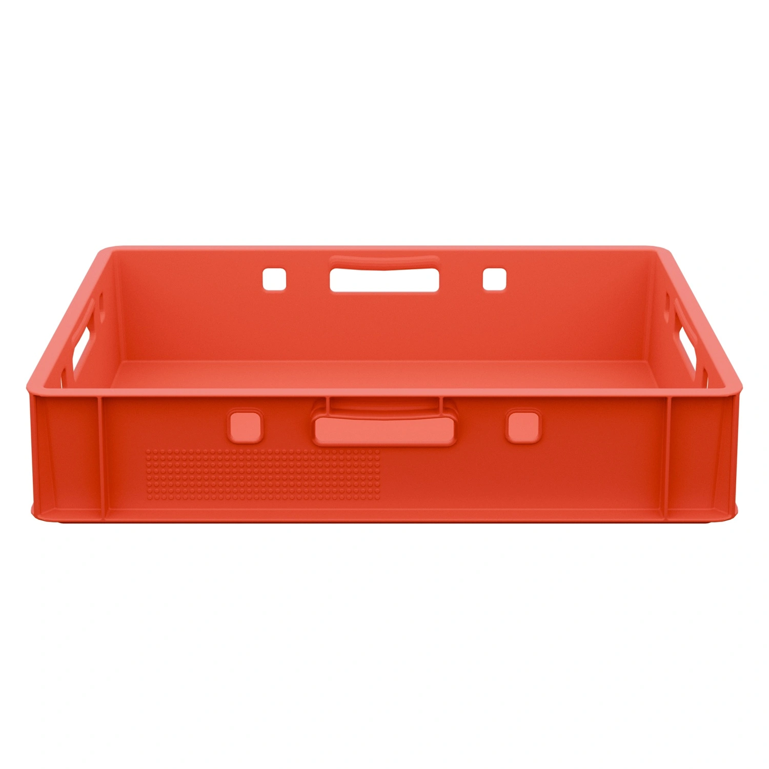 Пищевой ящик универсальный FK-6412 600х400х120 мм iPlast красный со сплошными стенками и дном