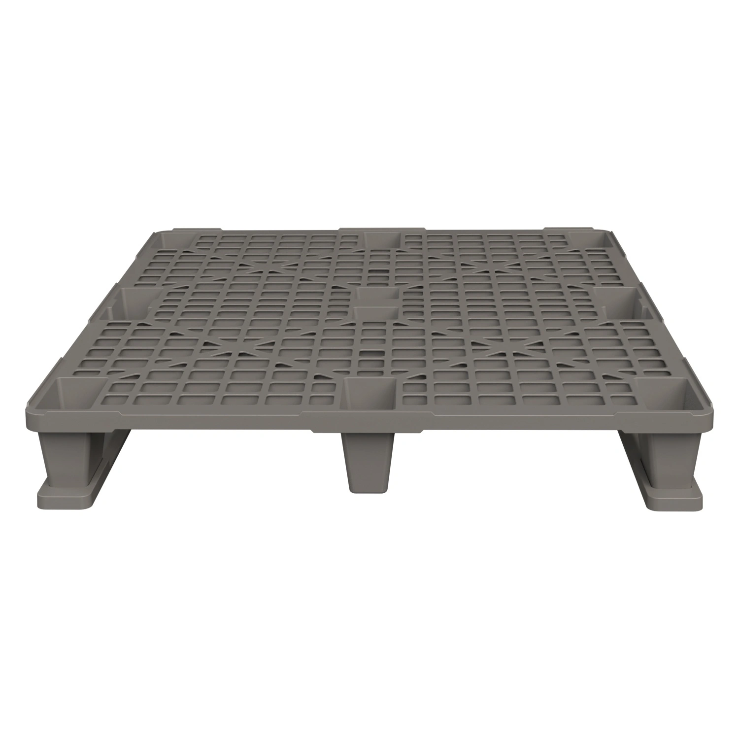Пластиковый паллет 1200x1000x145 мм iPlast серый перфорированный на 2 полозьях с бортиком Пластиковый паллет 1200x1000x145 мм iPlast серый перфорированный на 2 полозьях с бортиком