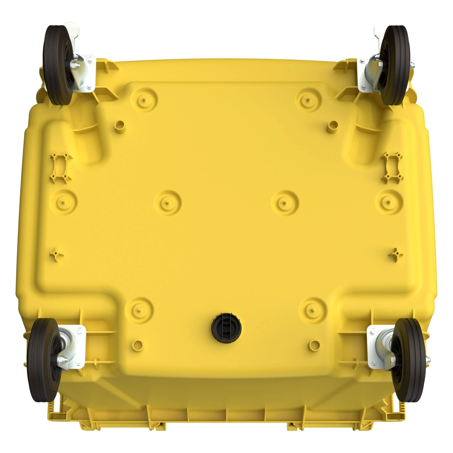 Мусорный контейнер 1100 л iPlast жёлтый 4-колёсный с жёлтой крышкой