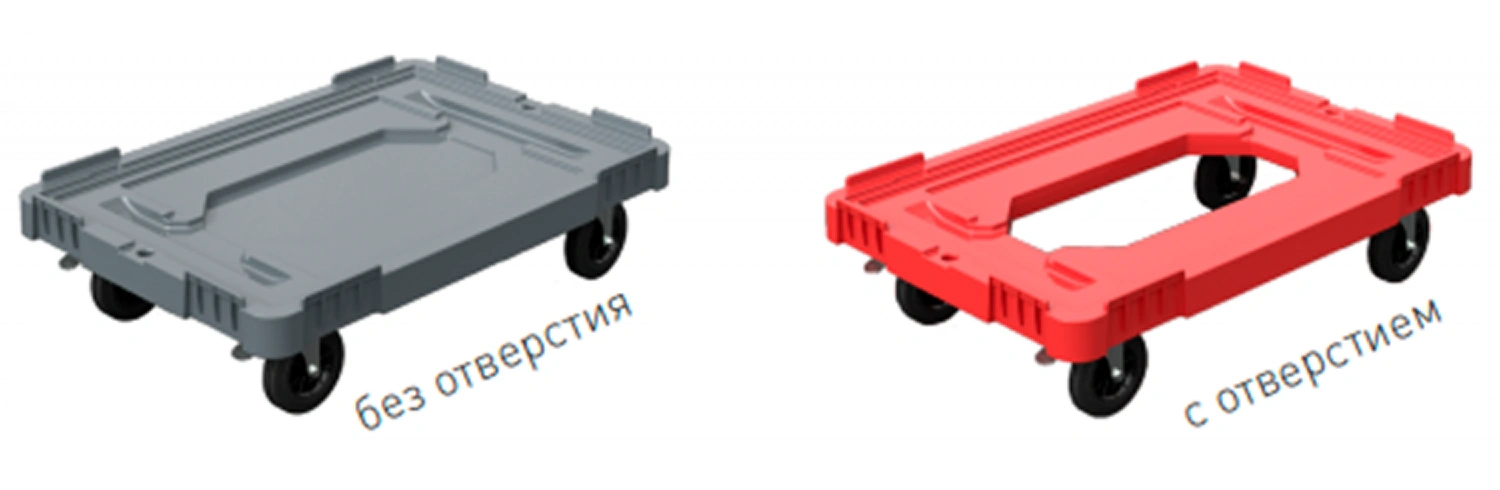 пластиковая транспортная тележка для ящиков и контейнеров