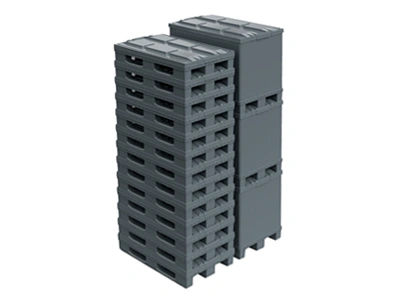 Как выглядит штабелирование разборных контейнеров