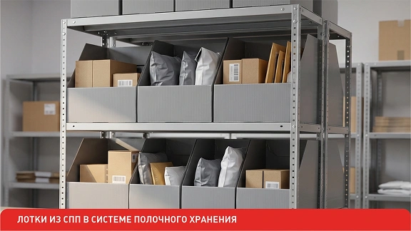 Лотки из СПП для полочного хранения