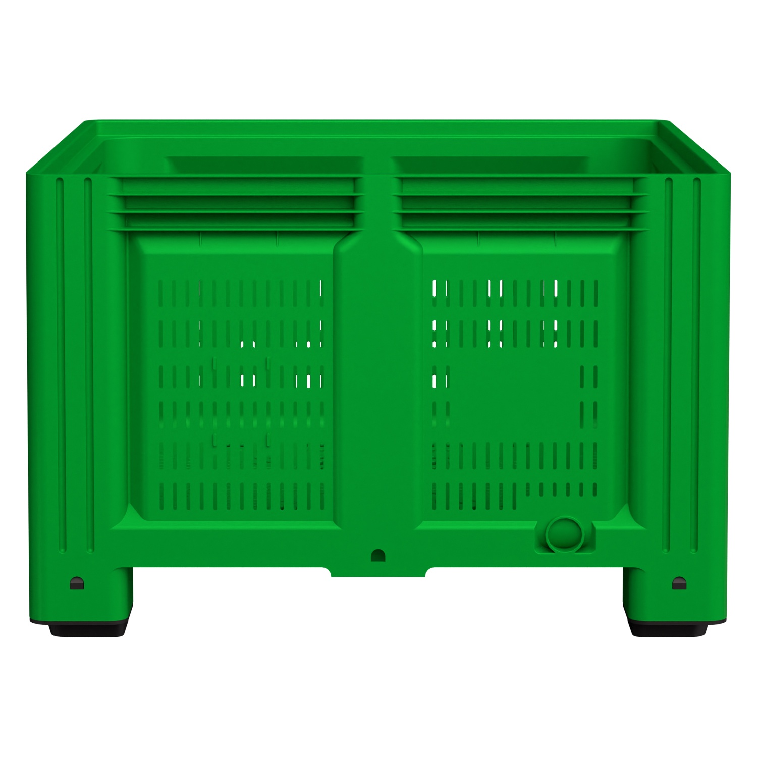 Большой контейнер 1130x1130x760 мм iPlast iBOX салатовый c перфорированными стенками и дном, на ножках