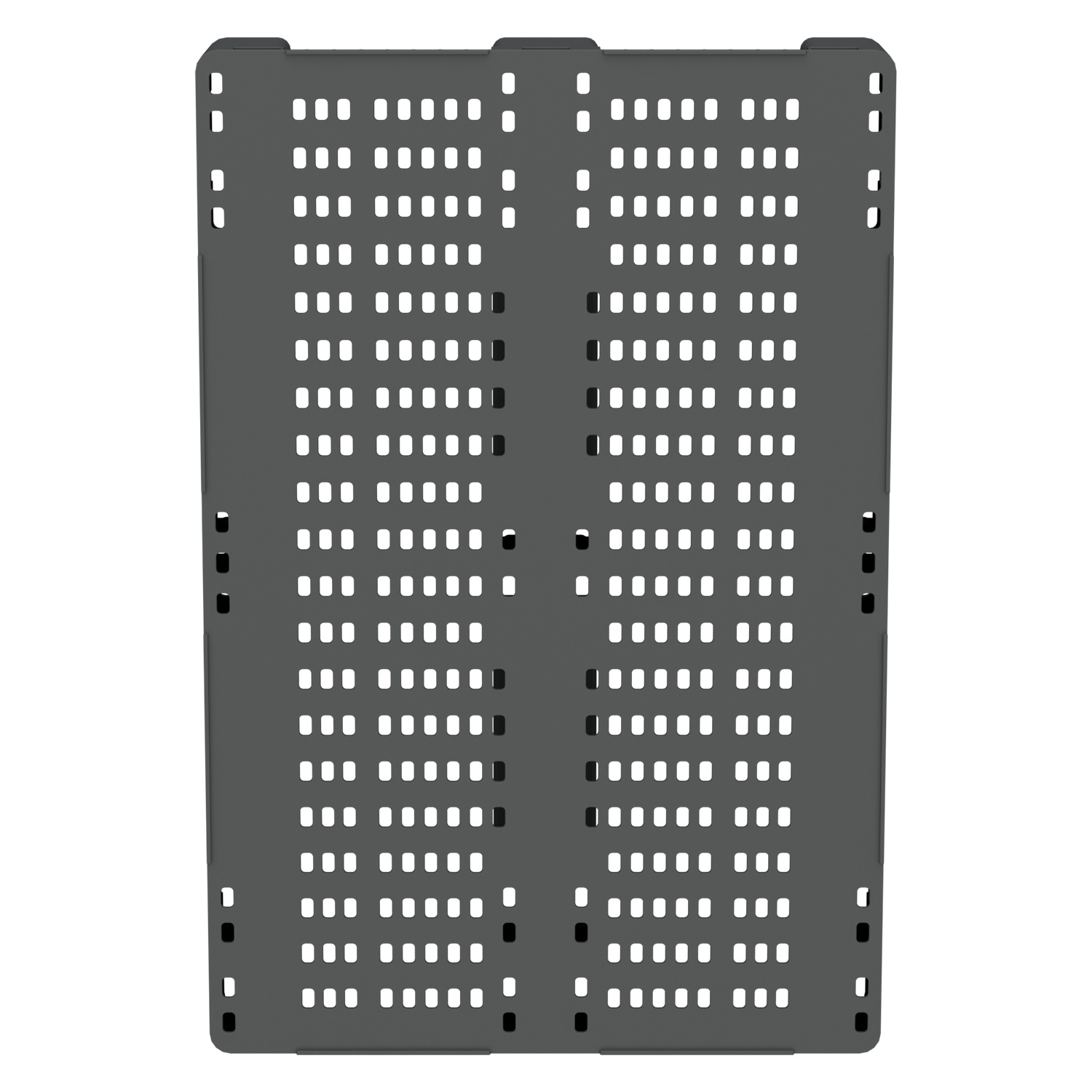 Пластиковый паллет 1200x800x150 мм iPlast серый перфорированный на 3 полозьях с бортиком