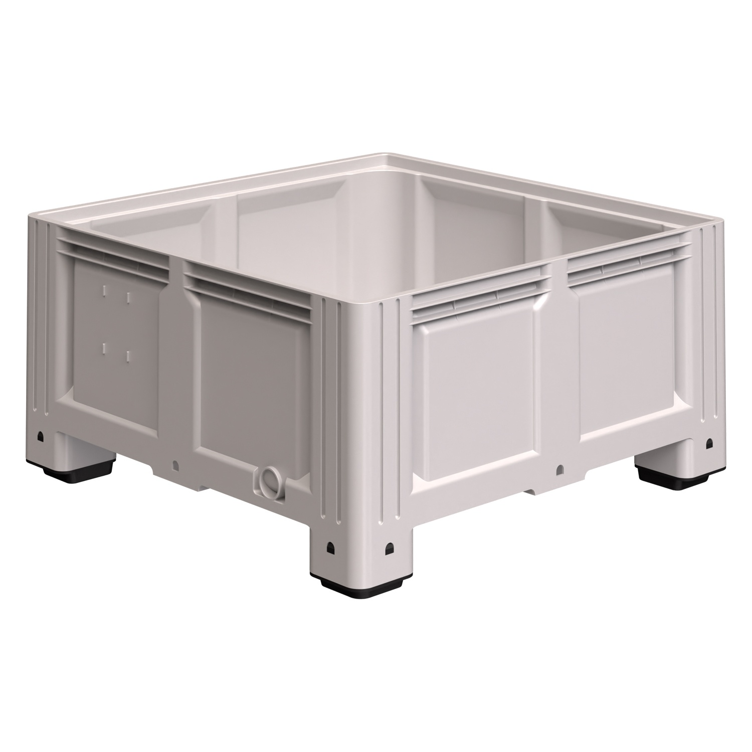 Большой контейнер 1130x1130x580 мм iPlast iBOX светло-серый со сплошными стенками и дном, на ножках