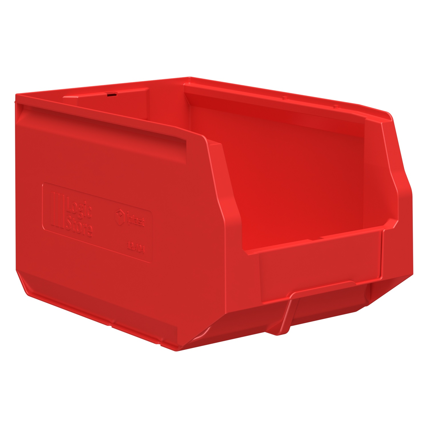 Складской лоток Logic Store 350x225x200 мм iPlast красный с отверстиями для продольной перегородки