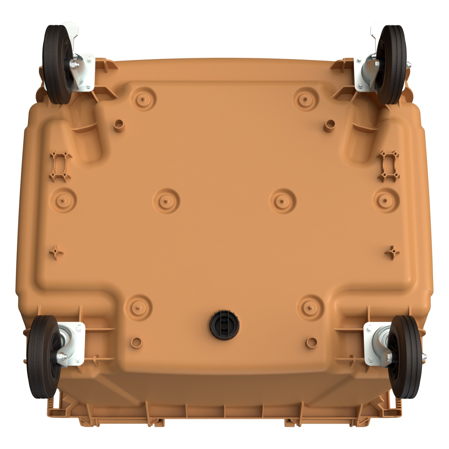 Мусорный контейнер 1100 л iPlast бежевый 4-колёсный с бежевой крышкой