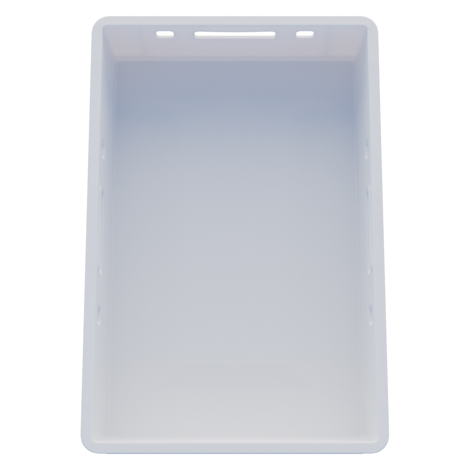 Пищевой ящик универсальный E1 FK-6412 600х400х120 мм iPlast белый со сплошными стенками и дном