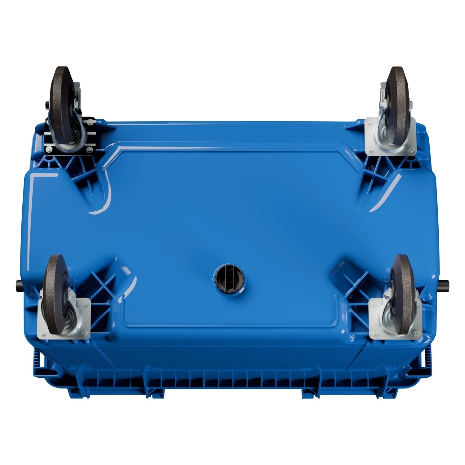 Мусорный контейнер 660 л iPlast синий 4-колёсный с синей крышкой