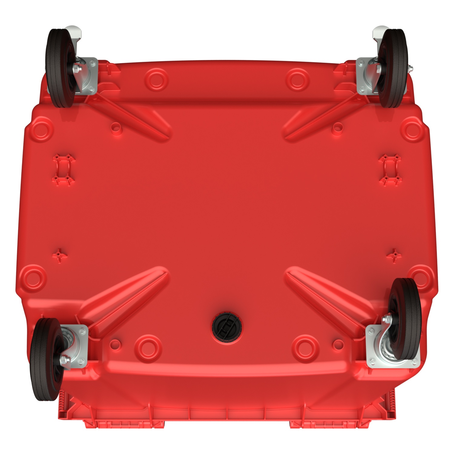 Мусорный контейнер 1100 л iPlast красный 4-колёсный с красной крышкой N1 (20.807.1)