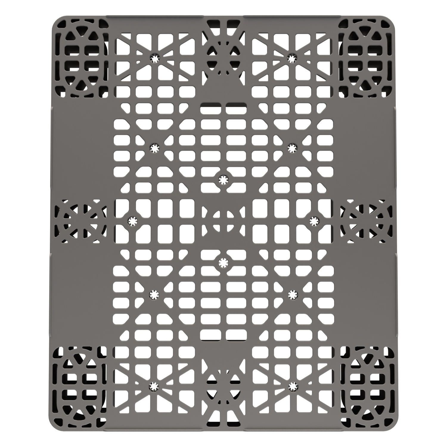 Пластиковый паллет 1200x1000x150 мм iPlast серый перфорированный на 2 полозьях с бортиком