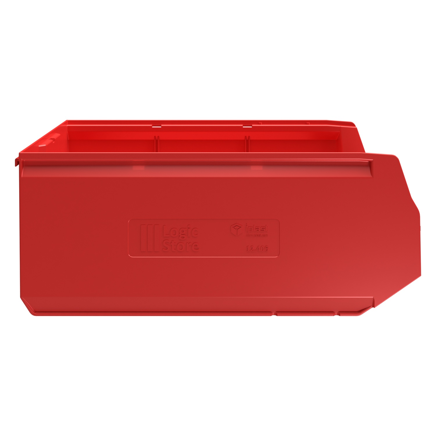 Складской лоток Logic Store 500х300х200 мм iPlast красный с отверстиями для перегородок N1 (12.406.1)