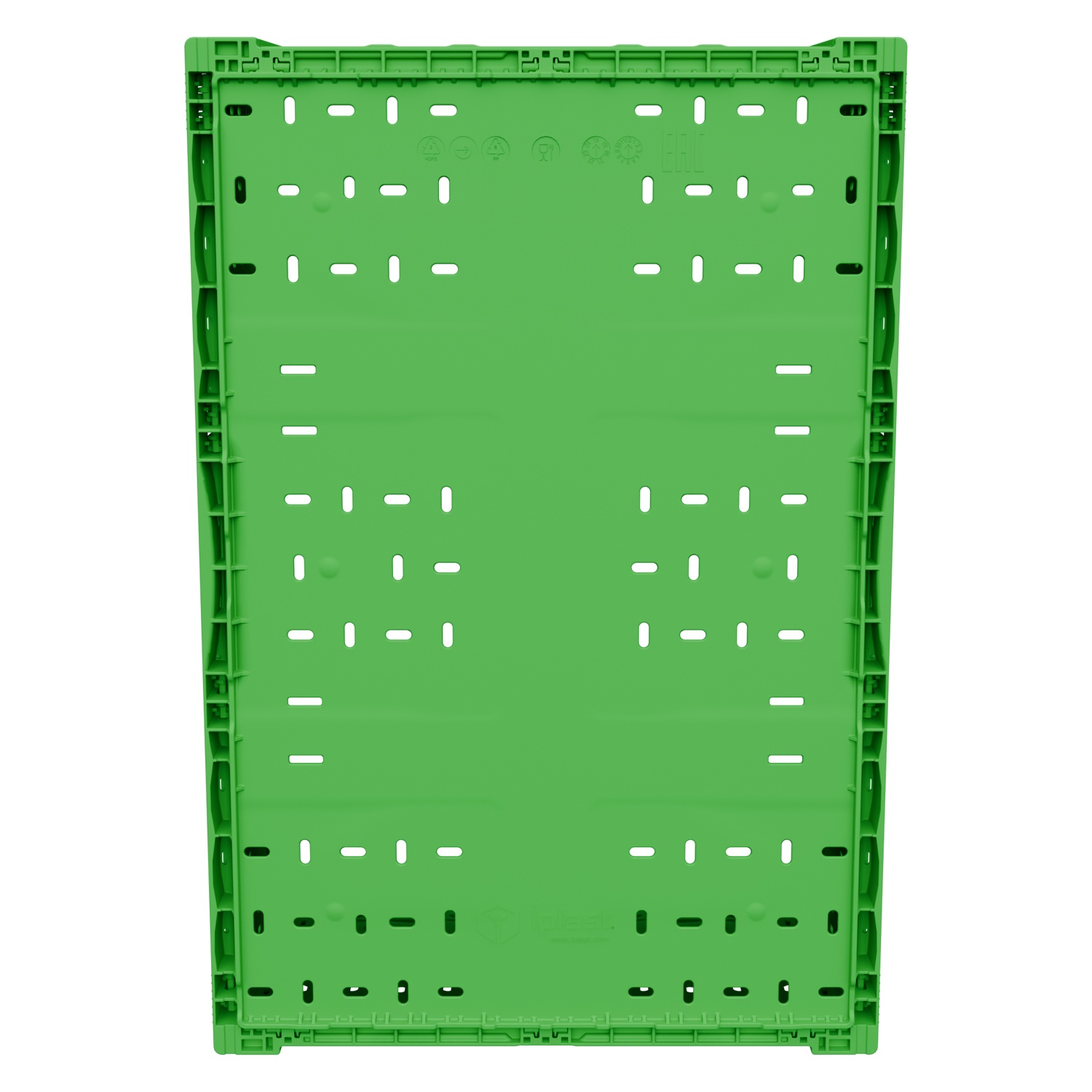 Складной ящик FC-6422 600х400х220 мм iPlast салатовый перфорированный