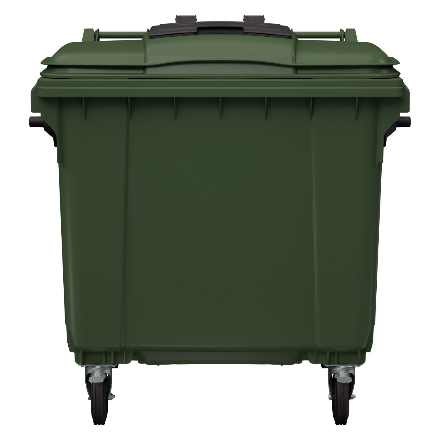 Мусорный контейнер 1100 л iPlast зелёный 4-колёсный с зелёной крышкой и тёмно-серой мини-крышкой Мусорный контейнер 1100 л iPlast зелёный 4-колёсный с зелёной крышкой и тёмно-серой мини-крышкой