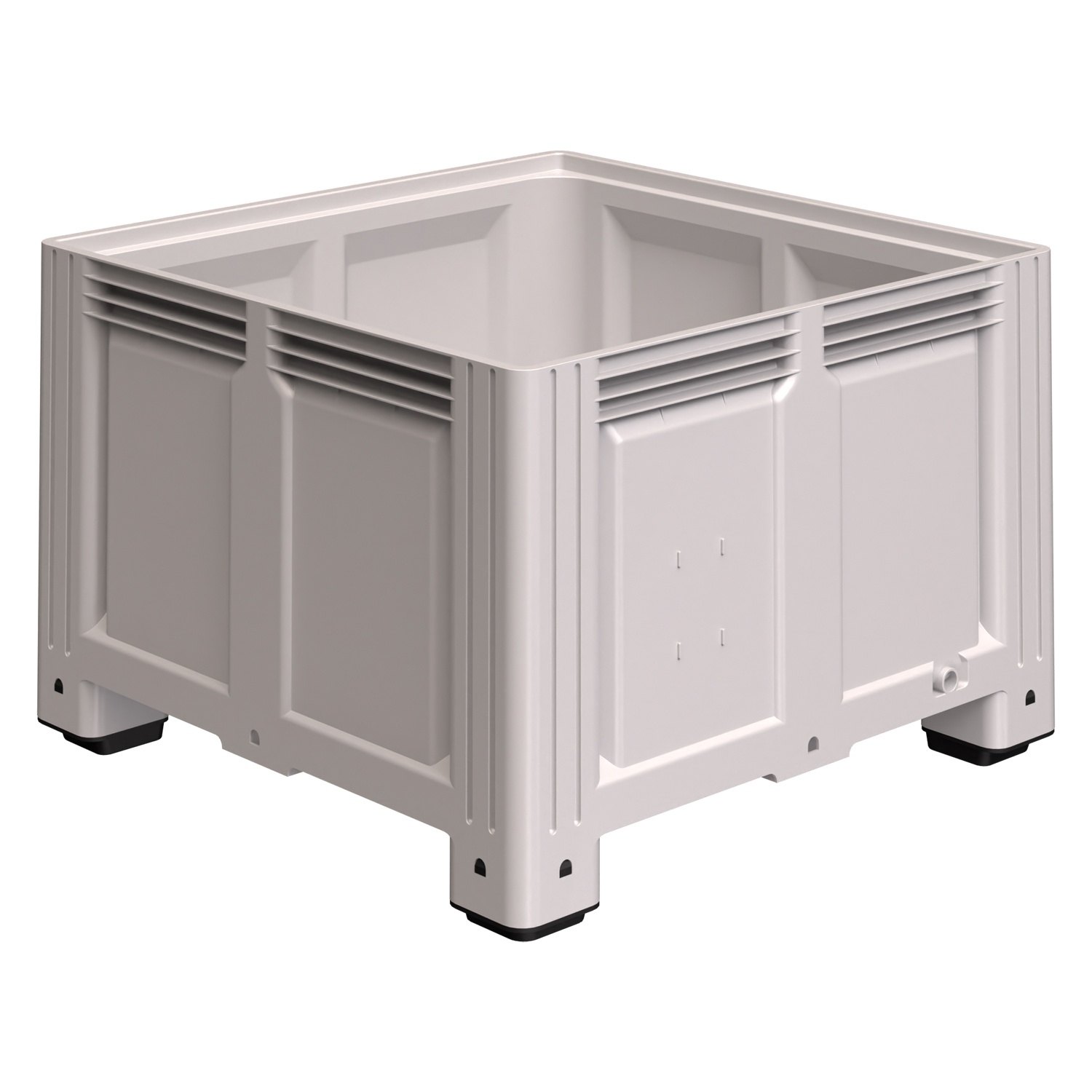 Большой контейнер 1130x1130x760 мм iPlast iBOX светло-серый со сплошными стенками и дном, на ножках