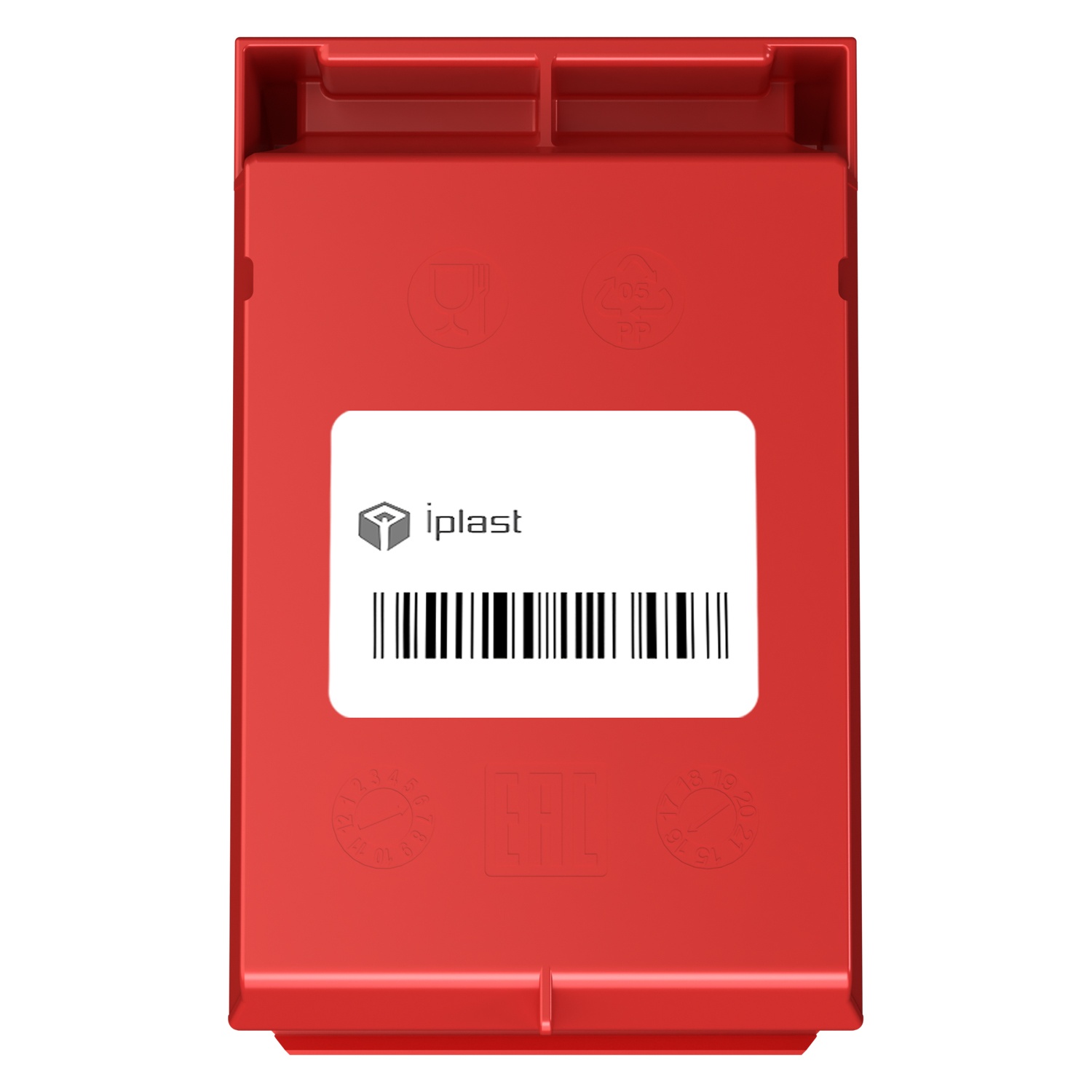 Складской лоток Logic Store 165х100х75 мм iPlast красный с наклейкой 50х70 мм сбоку