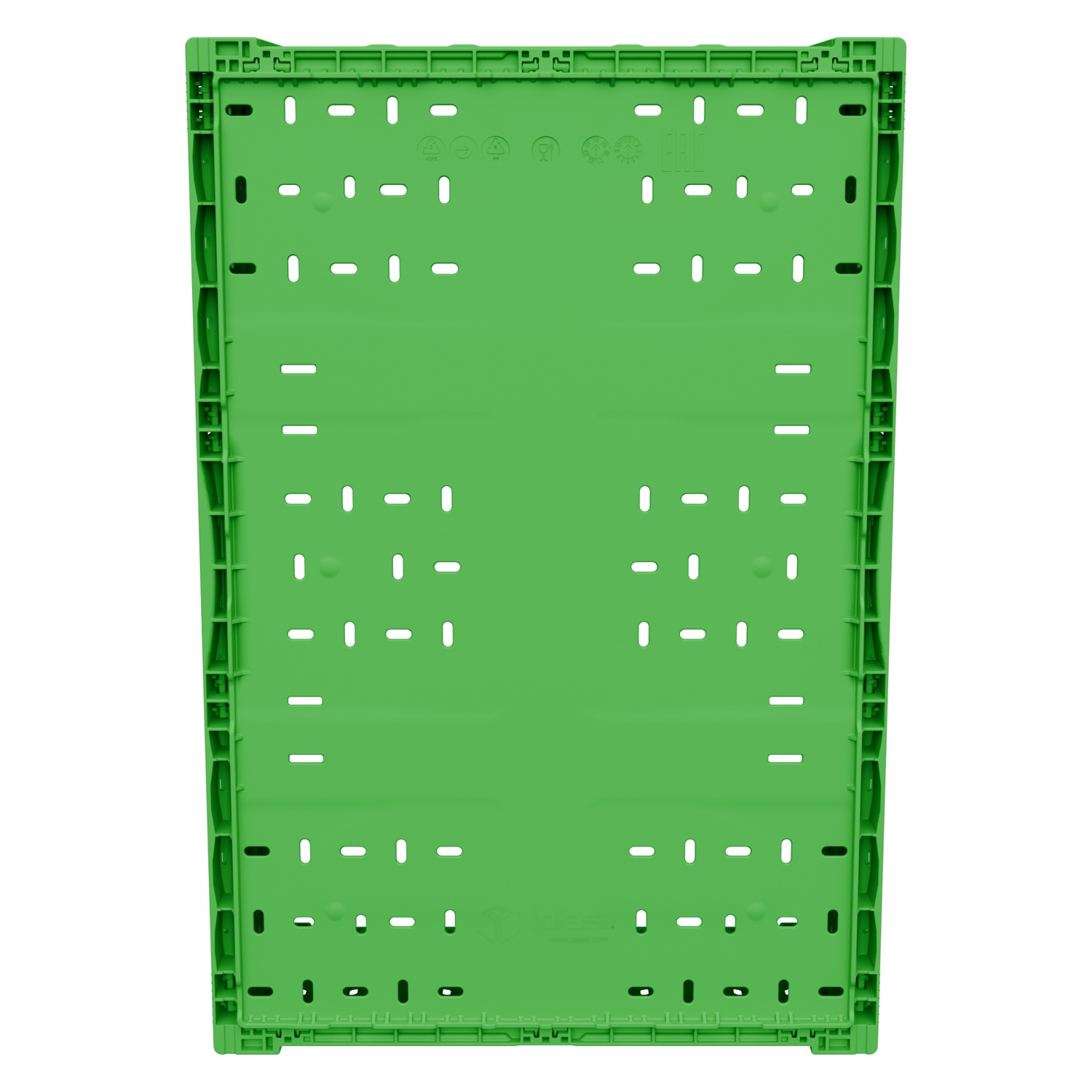 Складной ящик FC-6418 600х400х180 мм iPlast салатовый перфорированный