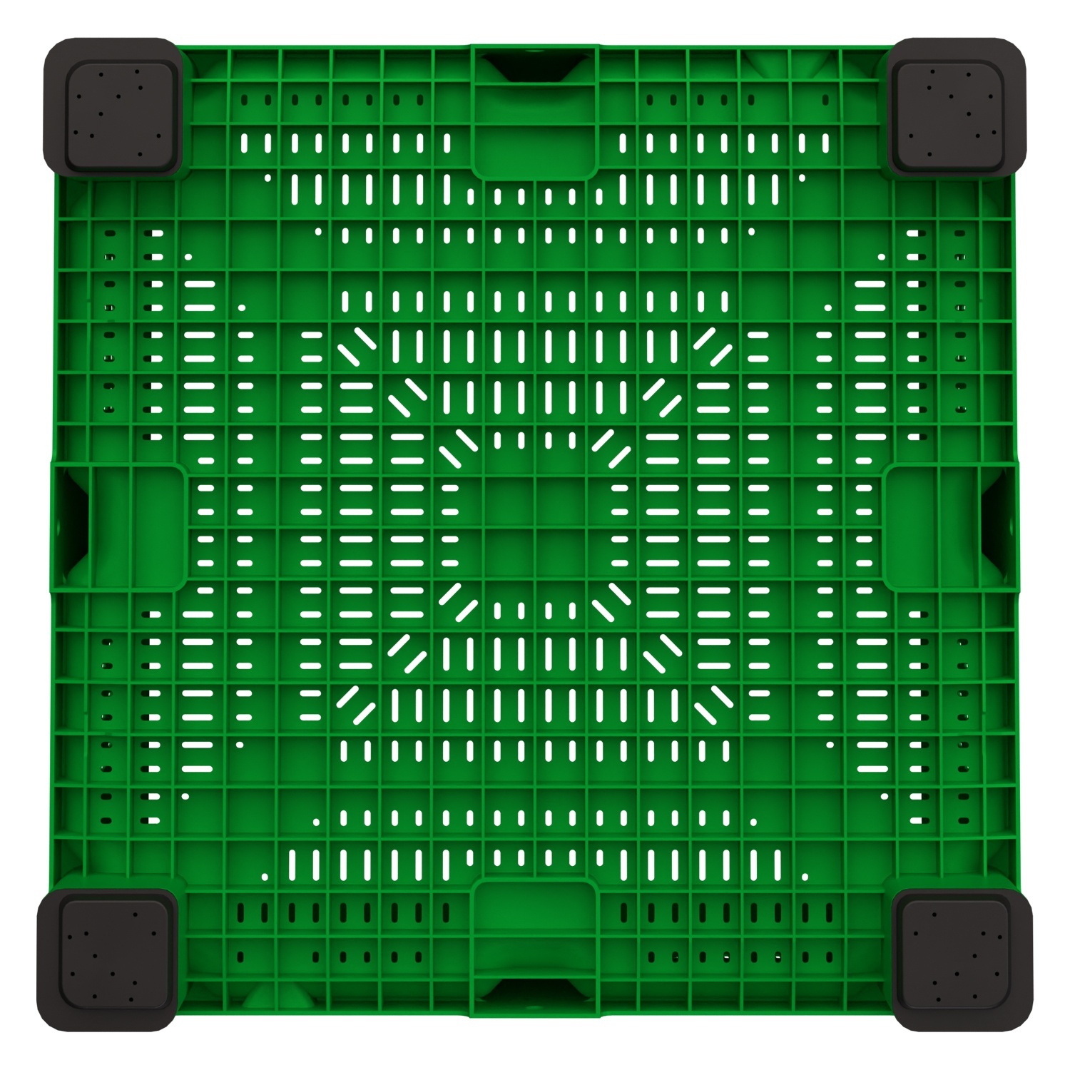 Большой контейнер 1130x1130x760 мм iPlast iBOX салатовый c перфорированными стенками и дном, на ножках