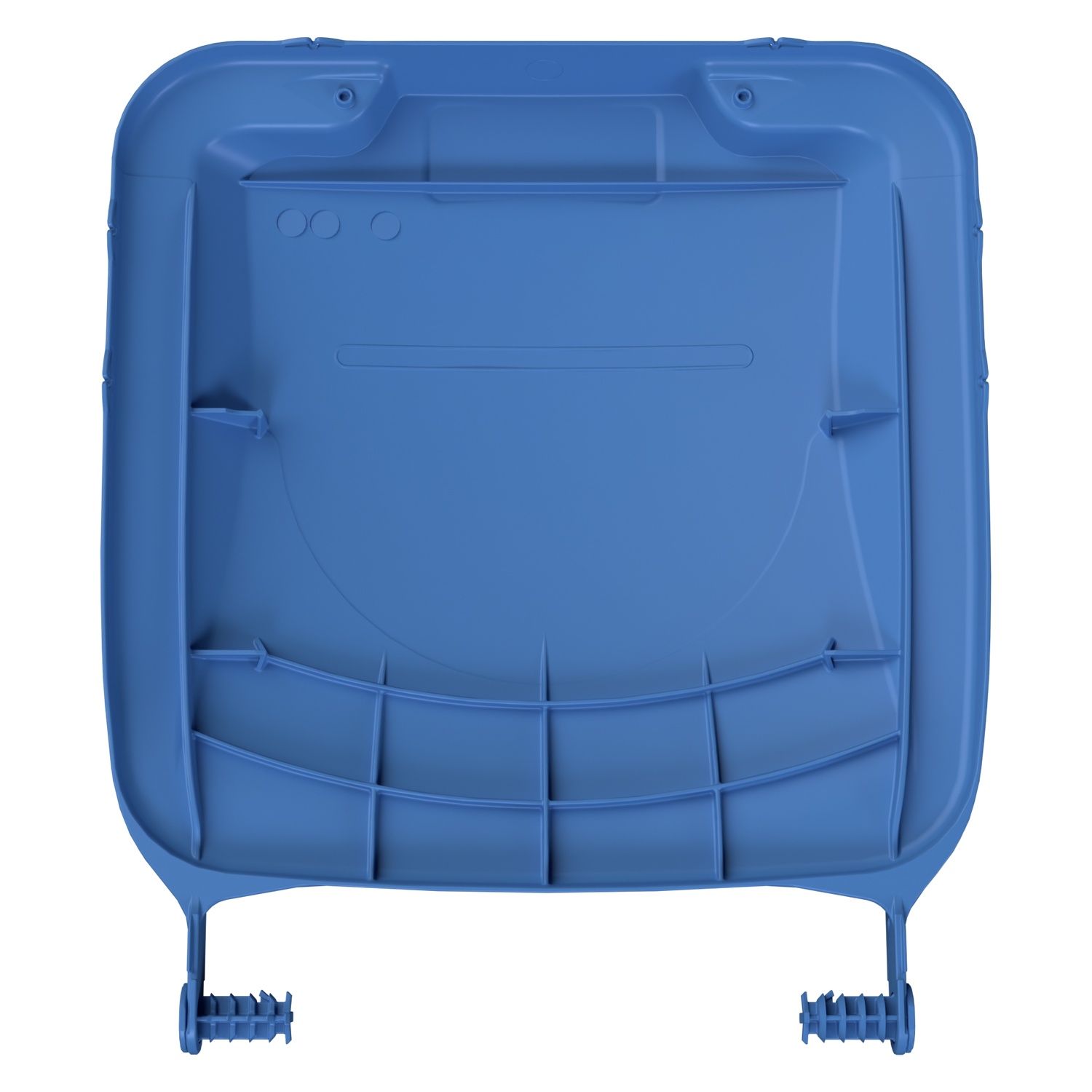 Крышка для мусорного контейнера 120 л (Light) iPlast тёмно-голубая c осями для крепления