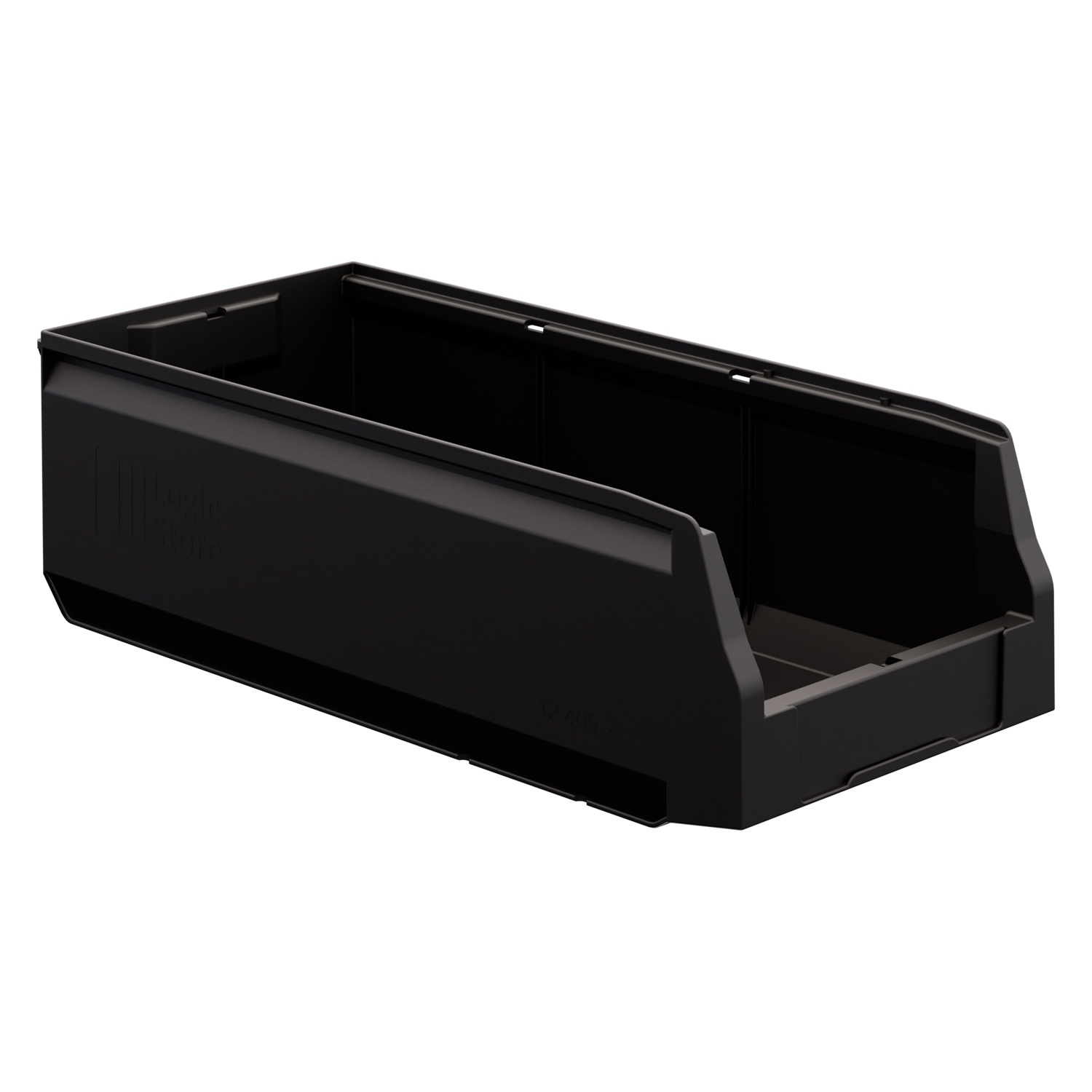 Складской лоток Logic Store 500х225х150 мм iPlast чёрный ЭКО с отверстиями для перегородок N2 (12.405.2)