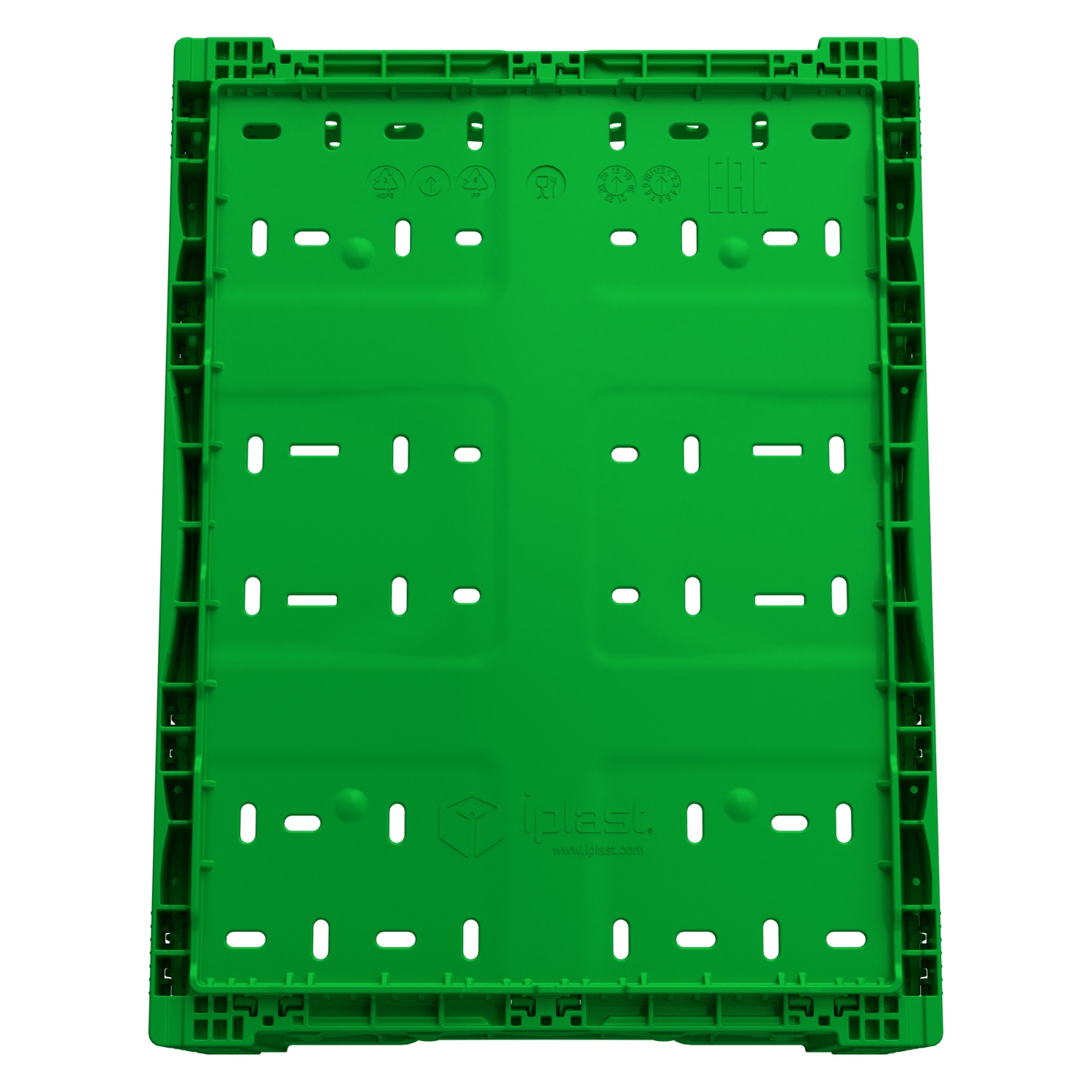 Складной ящик FC-4317 400х300х170 мм iPlast салатовый перфорированный Складной ящик FC-4317 400х300х170 мм iPlast салатовый перфорированный