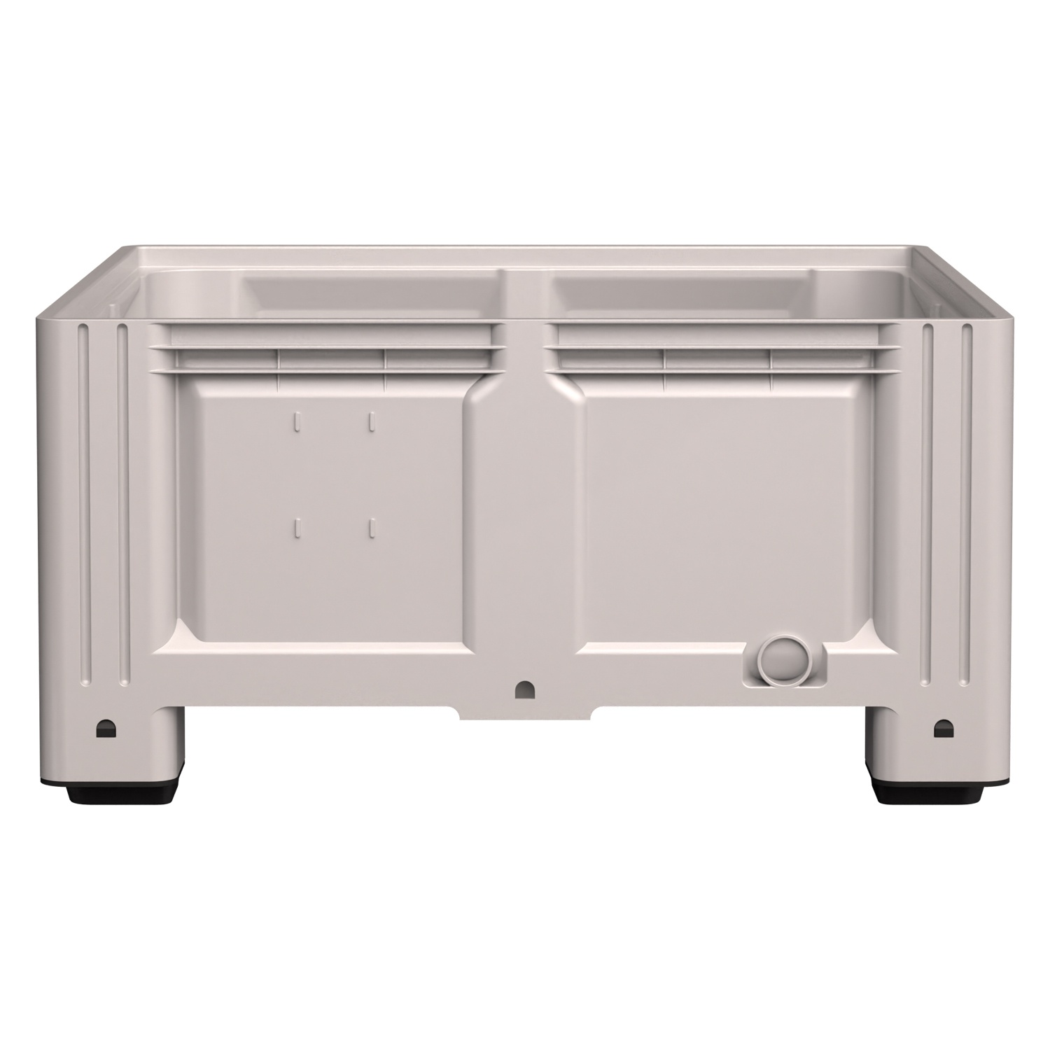 Большой контейнер 1130x1130x580 мм iPlast iBOX светло-серый со сплошными стенками и дном, на ножках