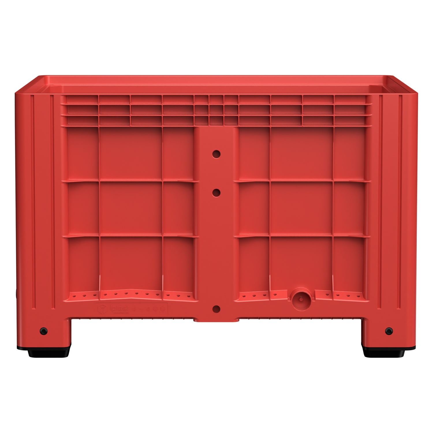 Большой контейнер 1200x800x800 мм iPlast iBOX красный со сплошными стенками и дном, на ножках