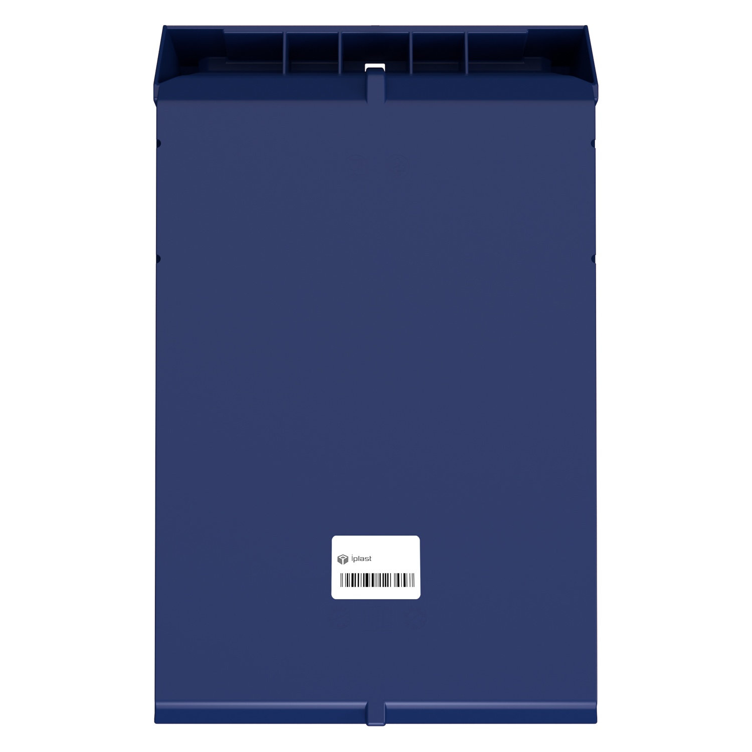 Складской лоток Logic Store 500х300х250 мм iPlast синий индиго с отверстиями для перегородок и наклейкой сбоку
