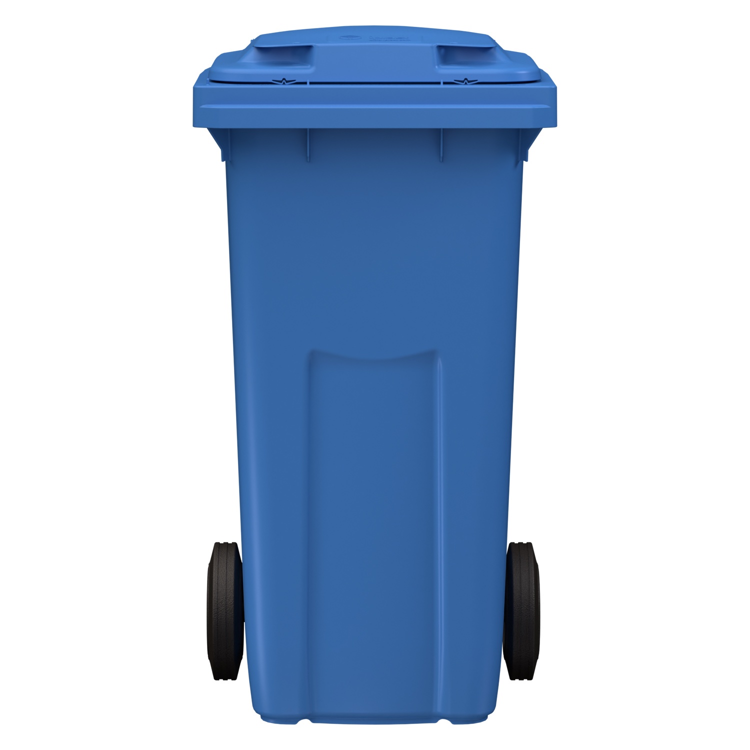 Мусорный контейнер 120 л iPlast синий 2-колёсный (д. 200 мм) с синей крышкой