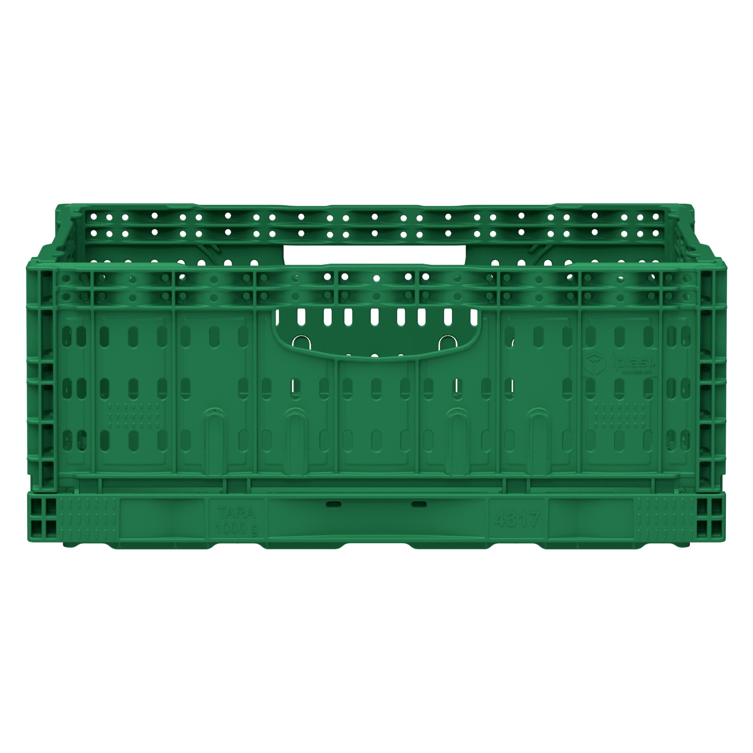 Складной ящик FC-4317 400х300х170 мм iPlast зелёный перфорированный