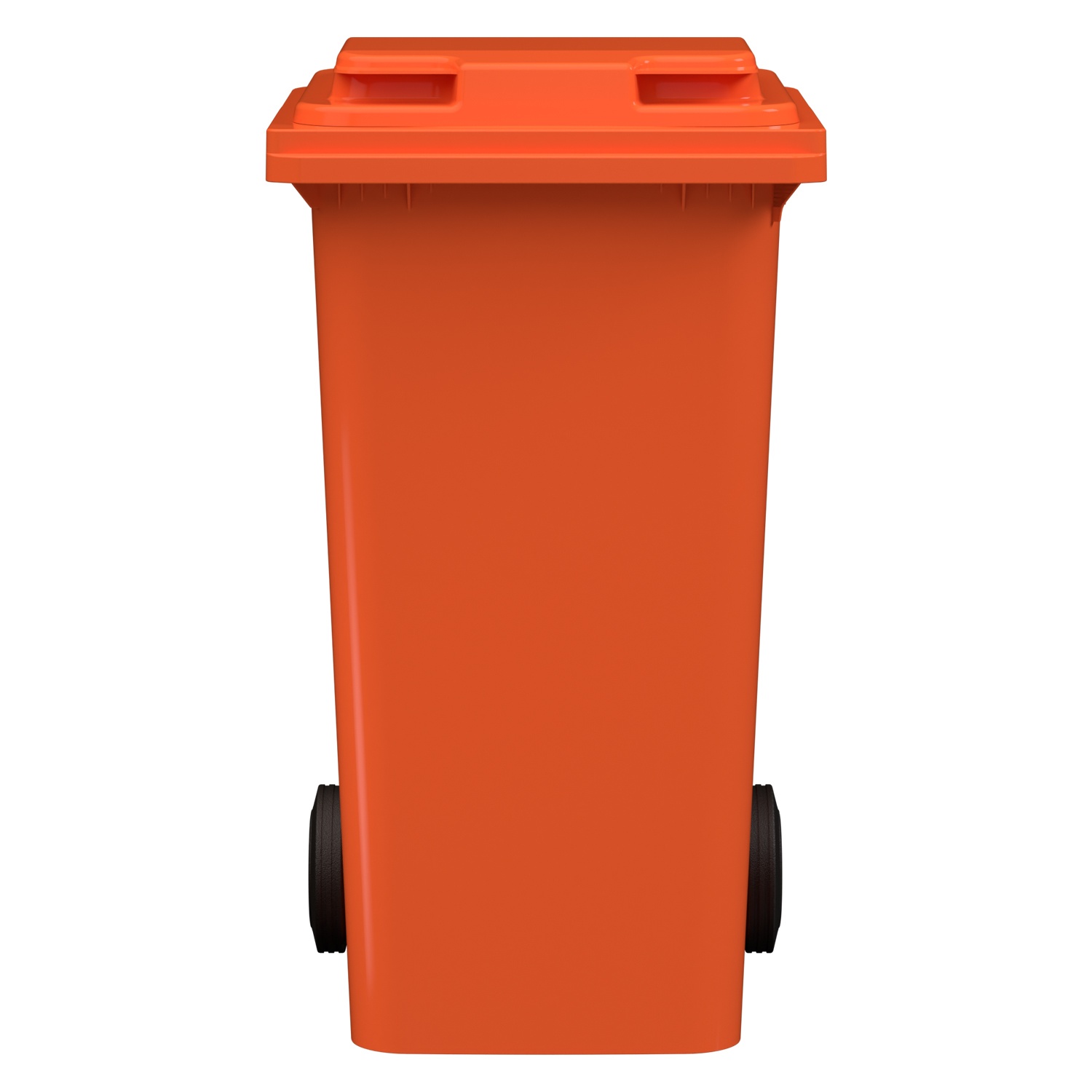 Мусорный контейнер 240 л iPlast оранжевый 2-колёсный (д. 200 мм) с оранжевой полипропиленовой крышкой