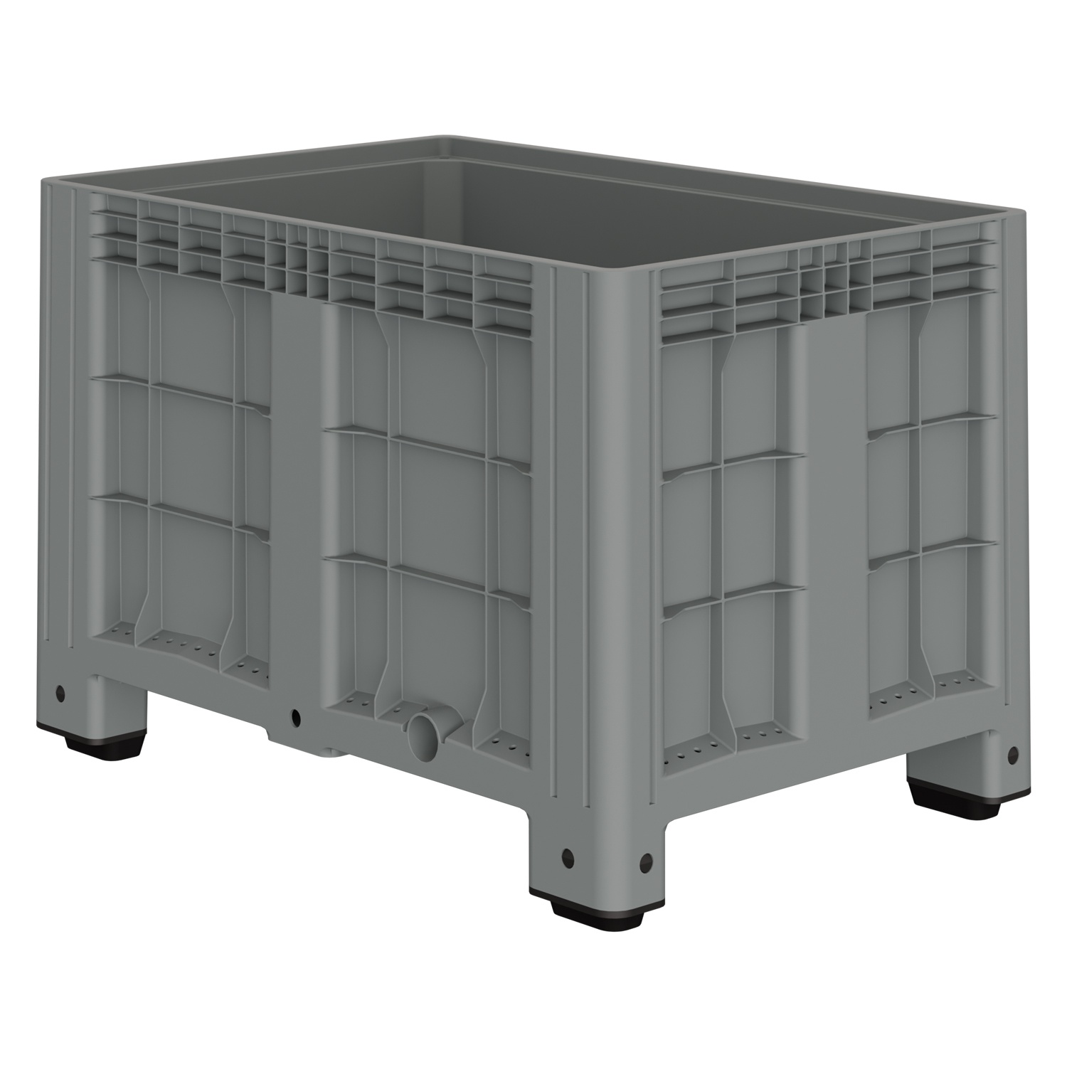 Уценённый большой контейнер 1200х800х800 мм iPlast iBOX светло-серый со сплошными стенками и дном, на ножках Уценённый большой контейнер 1200х800х800 мм iPlast iBOX светло-серый со сплошными стенками и дном, на ножках