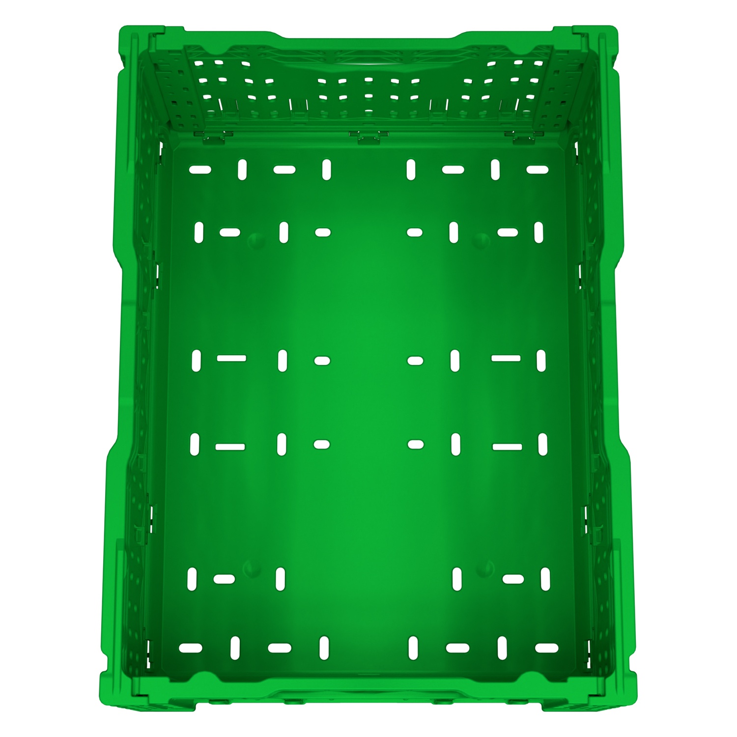Складной ящик FC-4317 400х300х170 мм iPlast салатовый перфорированный Складной ящик FC-4317 400х300х170 мм iPlast салатовый перфорированный