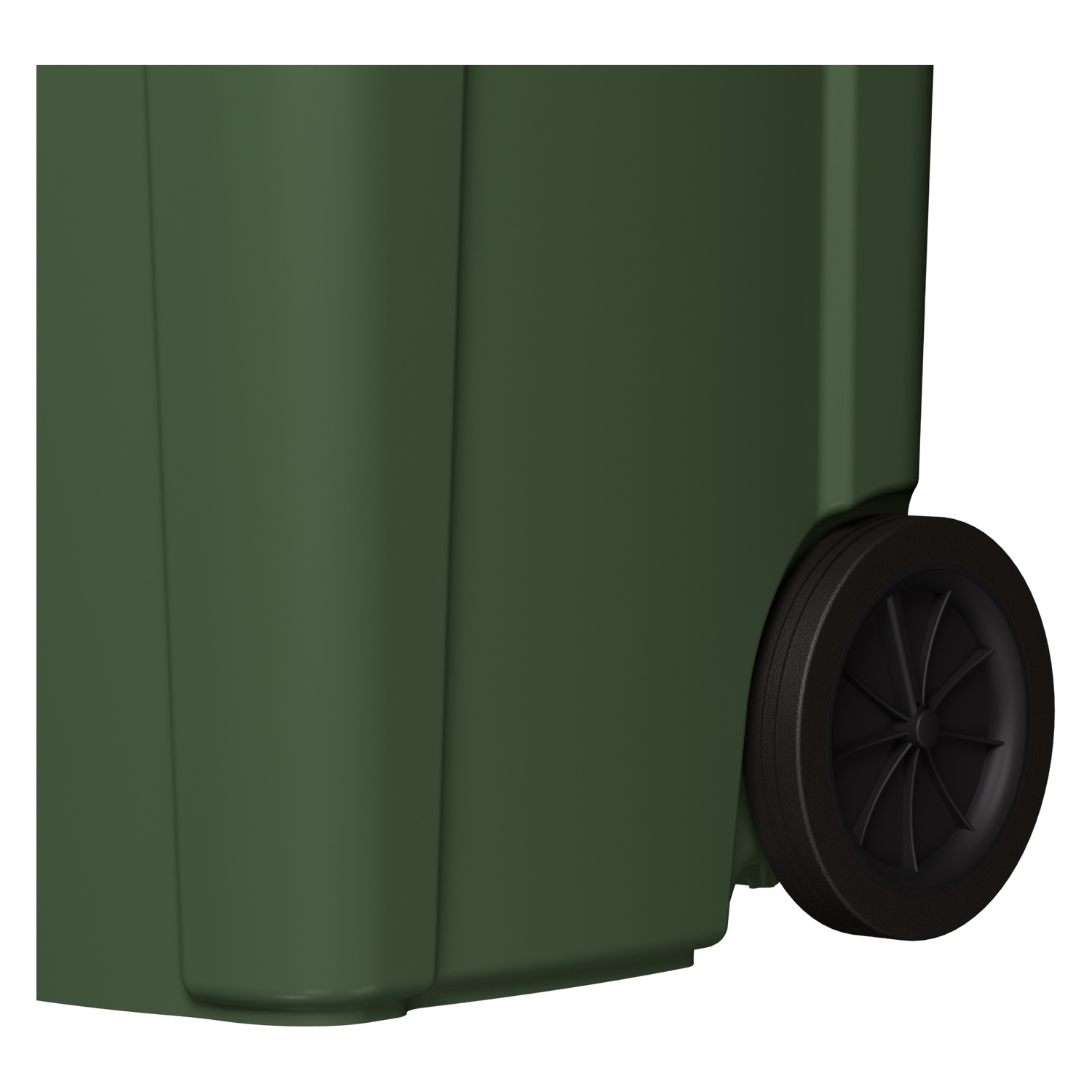 Мусорный контейнер 360 л iPlast зелёный 2-колёсный (д. 300 мм) с зелёной крышкой
