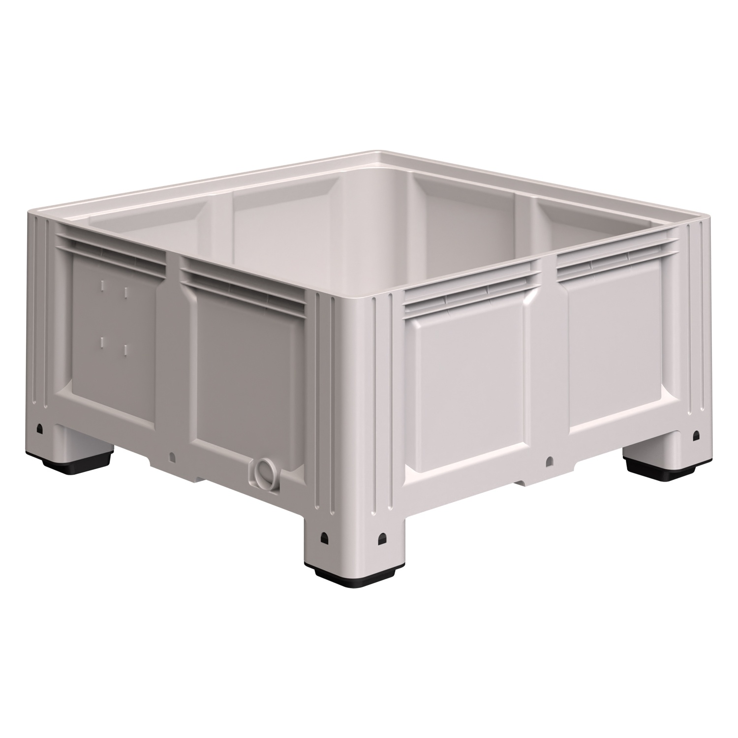 Большой контейнер 1130x1130x580 мм iPlast iBOX светло-серый со сплошными стенками и дном, на ножках