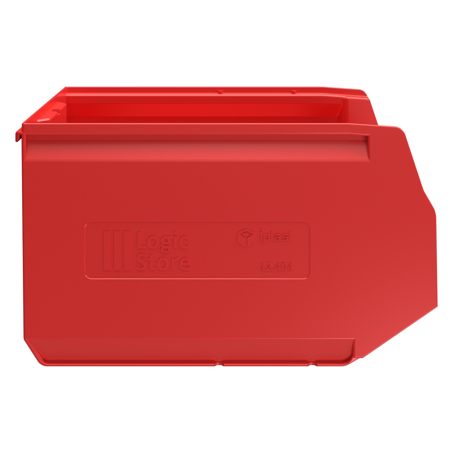 Складской лоток Logic Store 350x225x200 мм iPlast красный с отверстиями для продольной перегородки