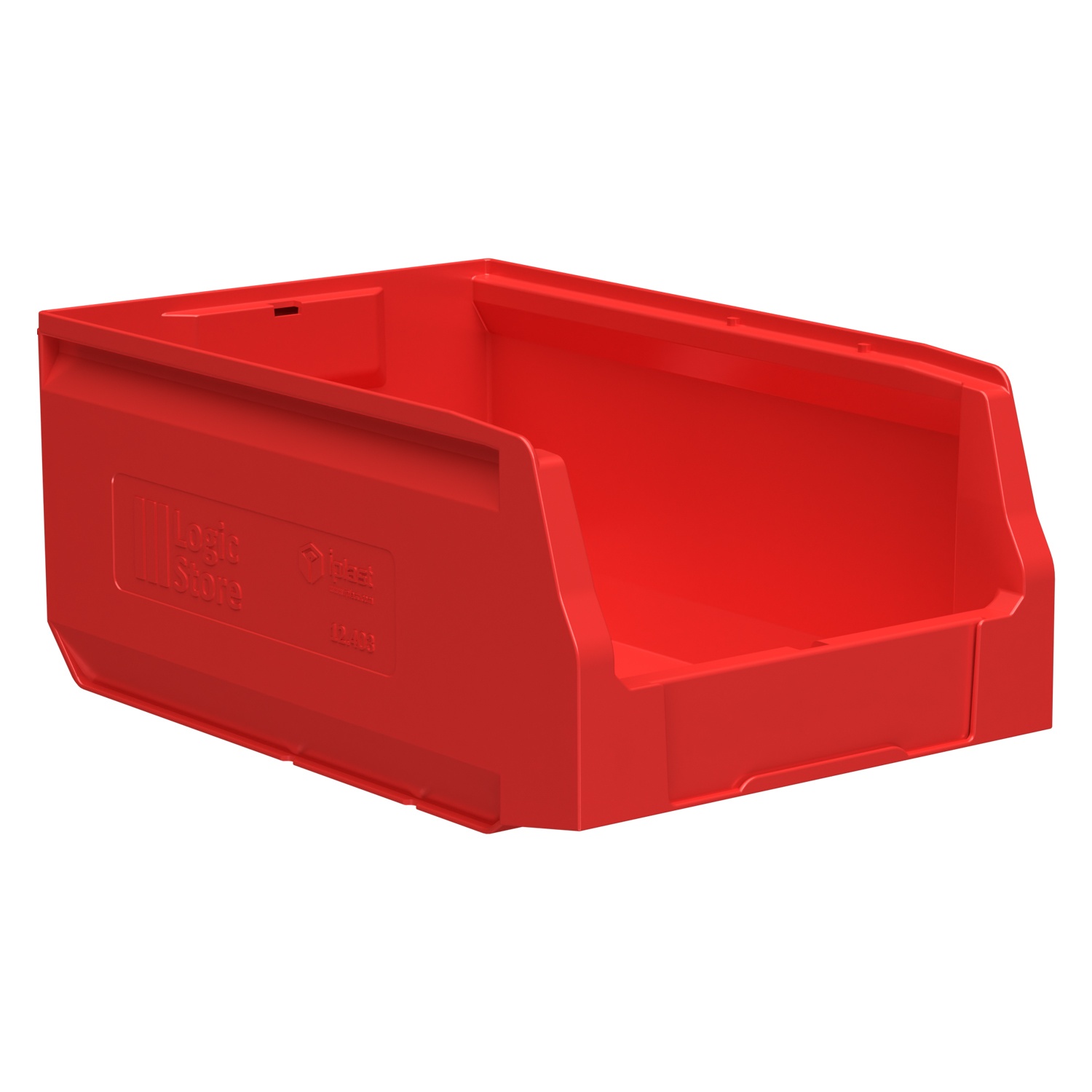 Складской лоток Logic Store 350x225x150 мм iPlast красный с отверстиями для продольной перегородки