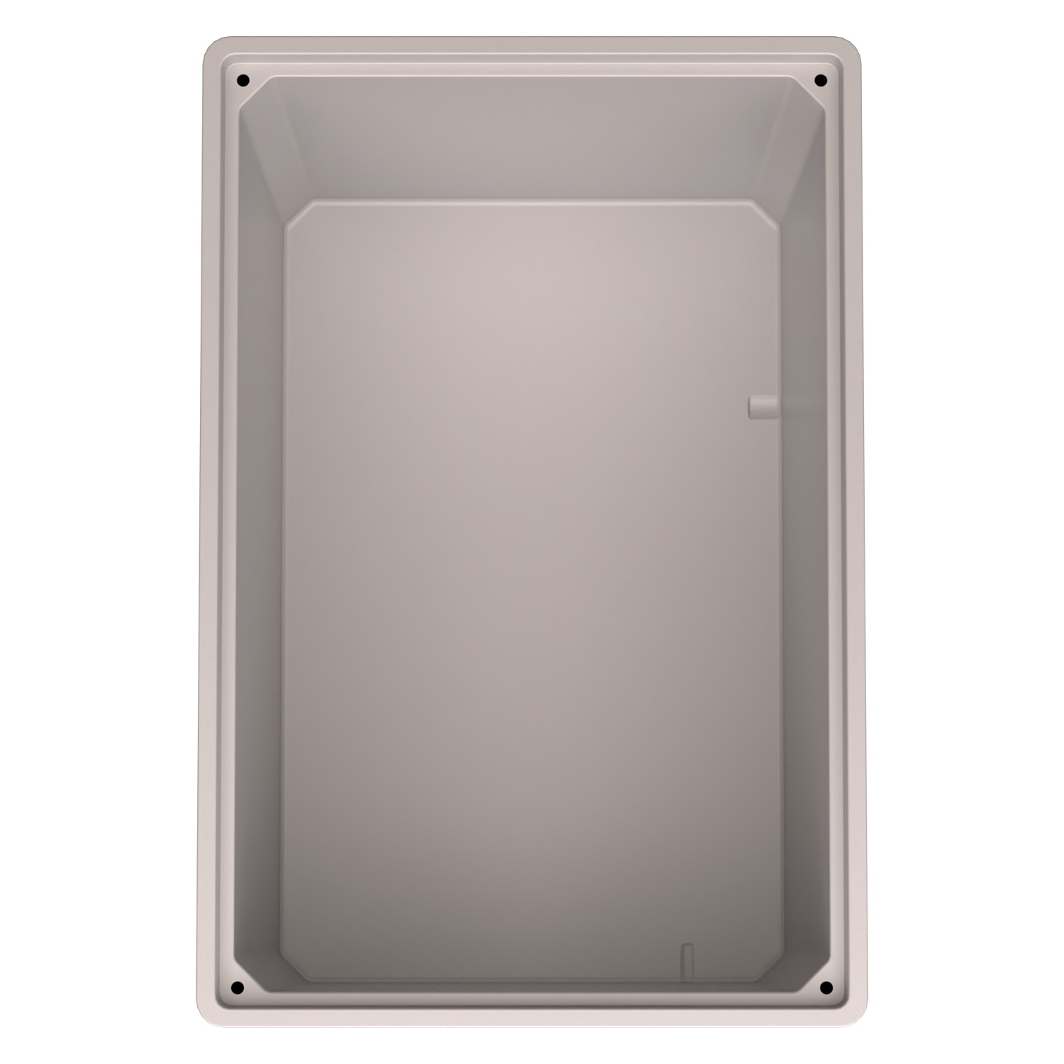 Большой контейнер 1200х800х800 мм iPlast iBOX светло-серый со сплош. стенками, дном на полозьях с пробкой 2 дюйма