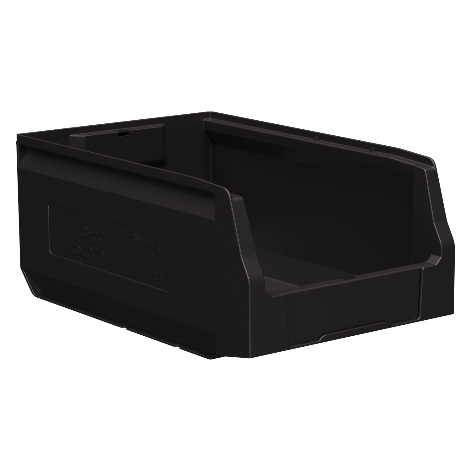 Складской лоток Logic Store 350x225x150 мм iPlast чёрный ЭКО с отверстиями для продольной перегородки