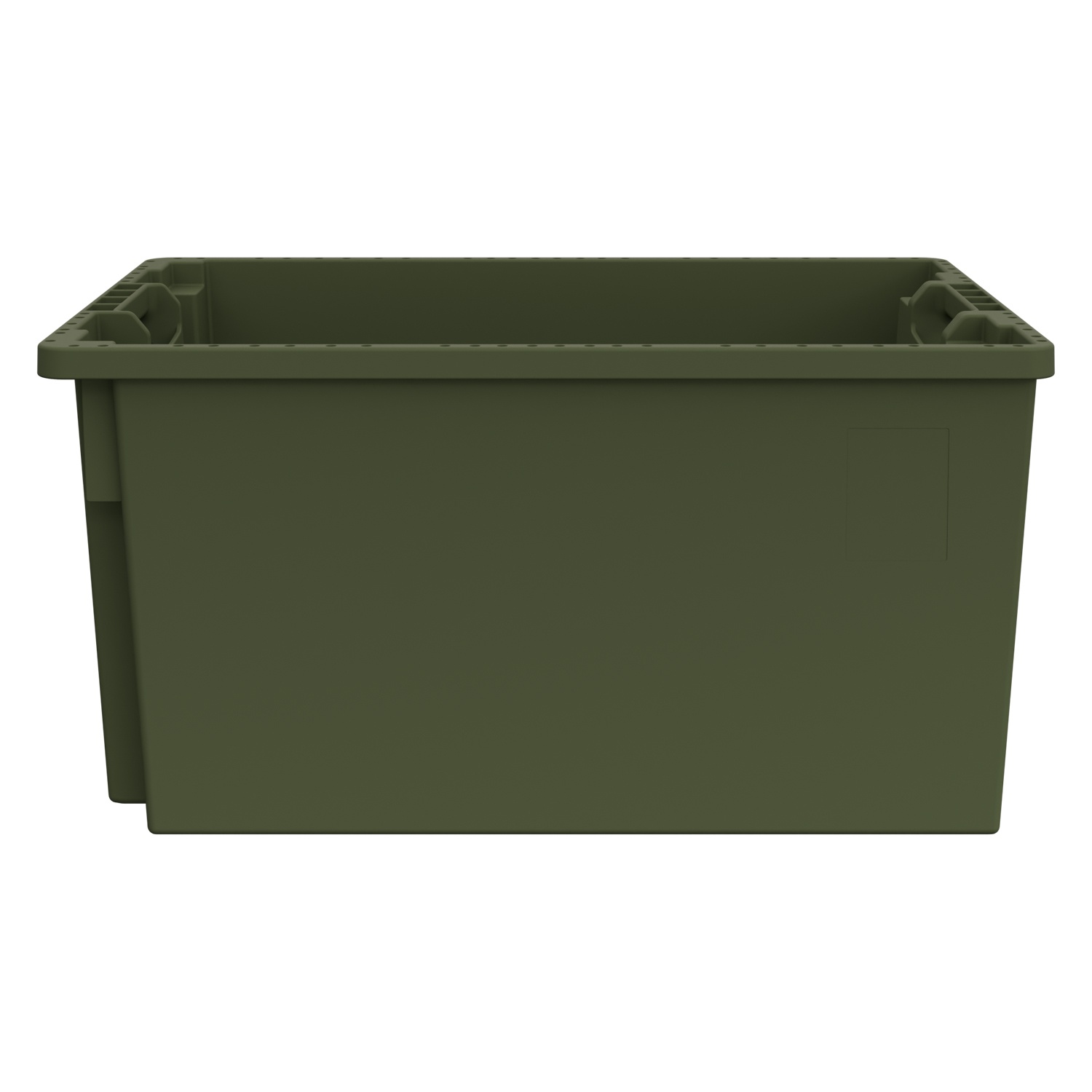 Поворотно-вкладываемый контейнер INSTORE KD-6430.1 600х400х300 мм iPlast зелёный ЭКО со сплошным дном