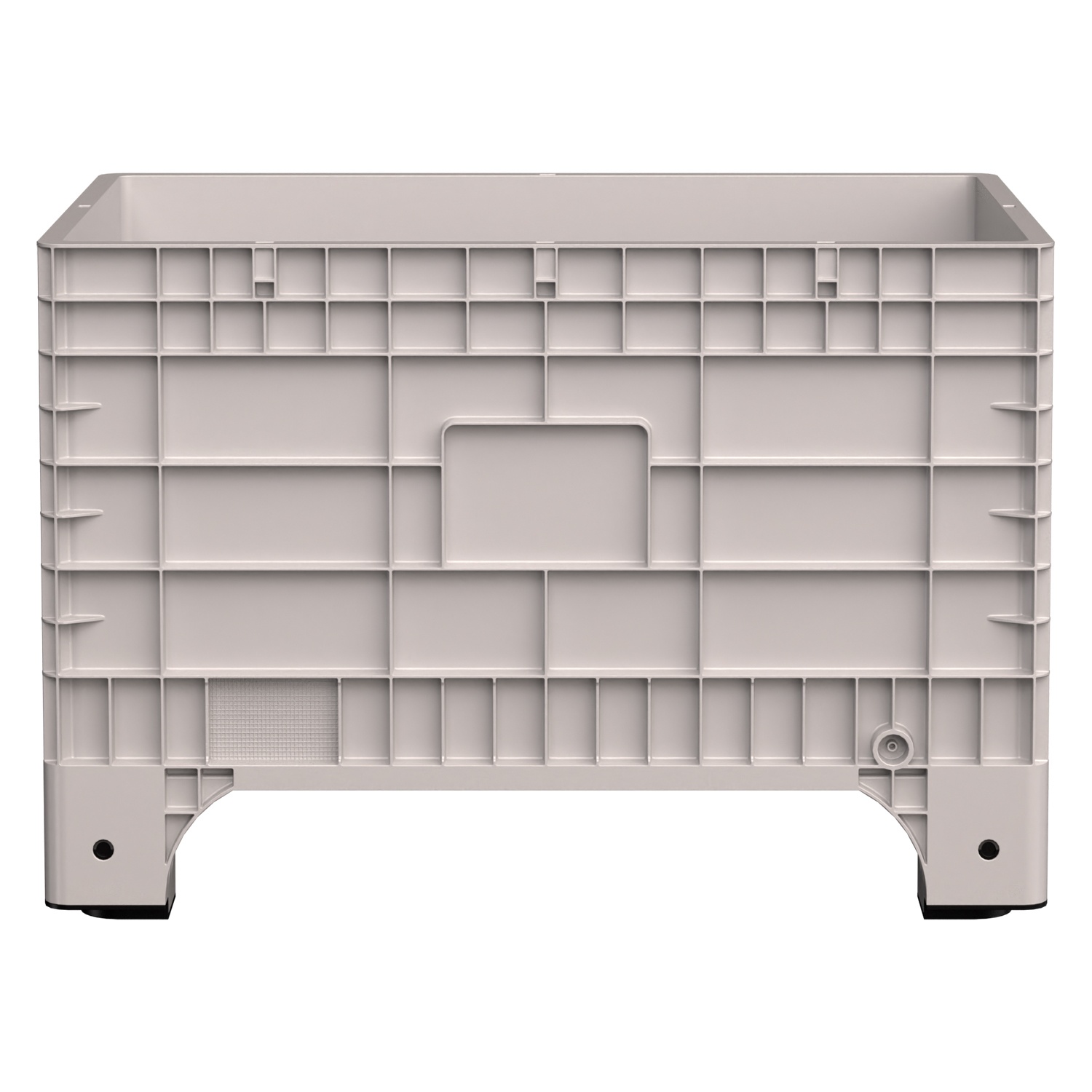 Большой контейнер 1020x640x675 мм iPlast iBOX светло-серый со сплошными стенками и дном, на ножках