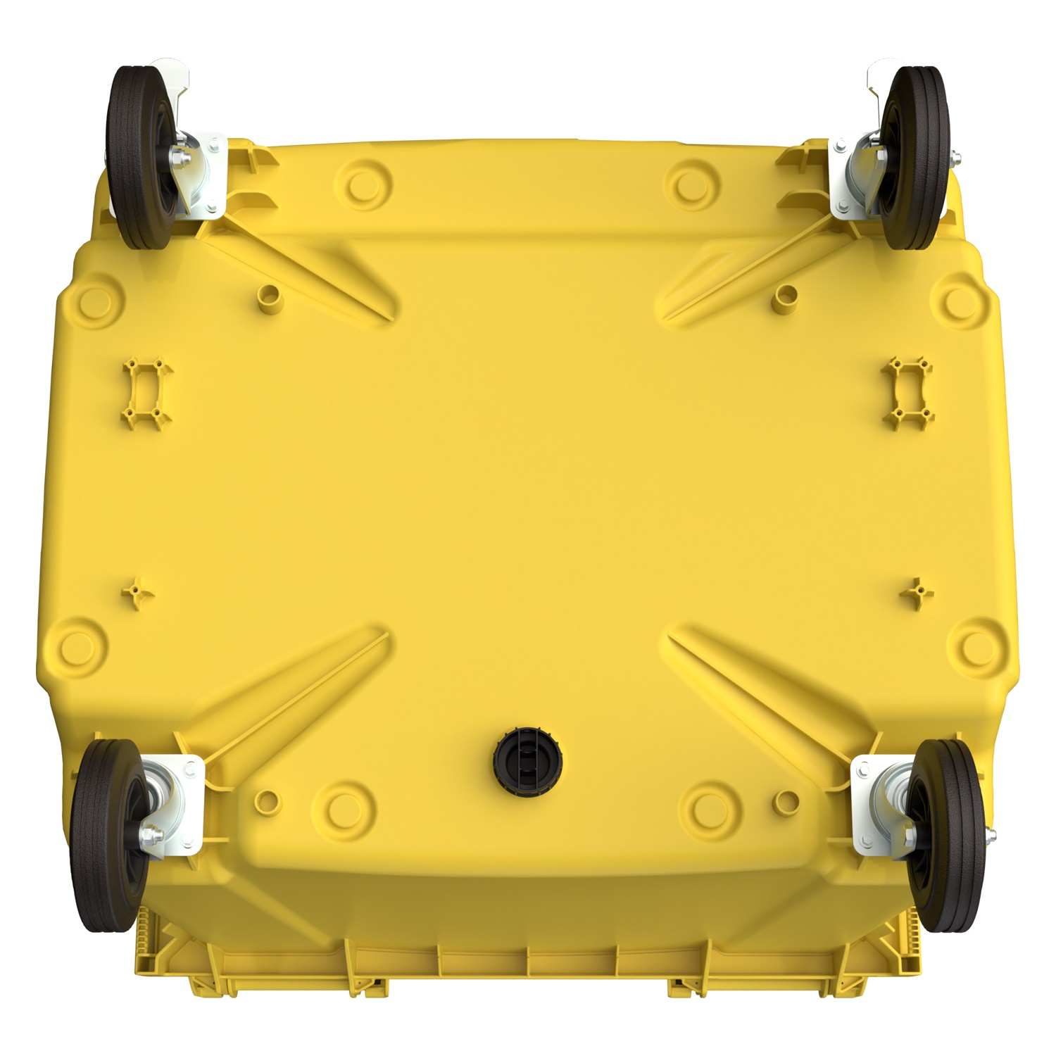 Мусорный контейнер 1100 л iPlast жёлтый 4-колёсный с жёлтой крышкой N2 (20.807.2)