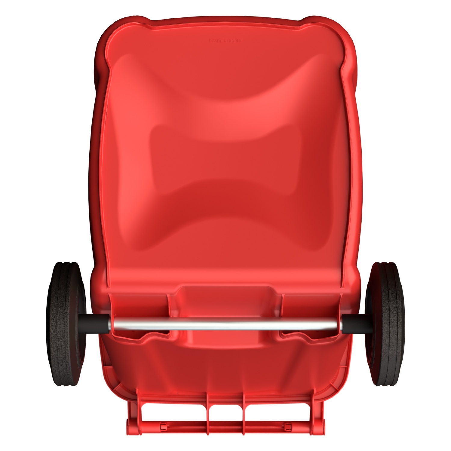 Мусорный контейнер 240 л iPlast красный 2-колёсный (д. 200 мм) с красной крышкой NEW (20.808)