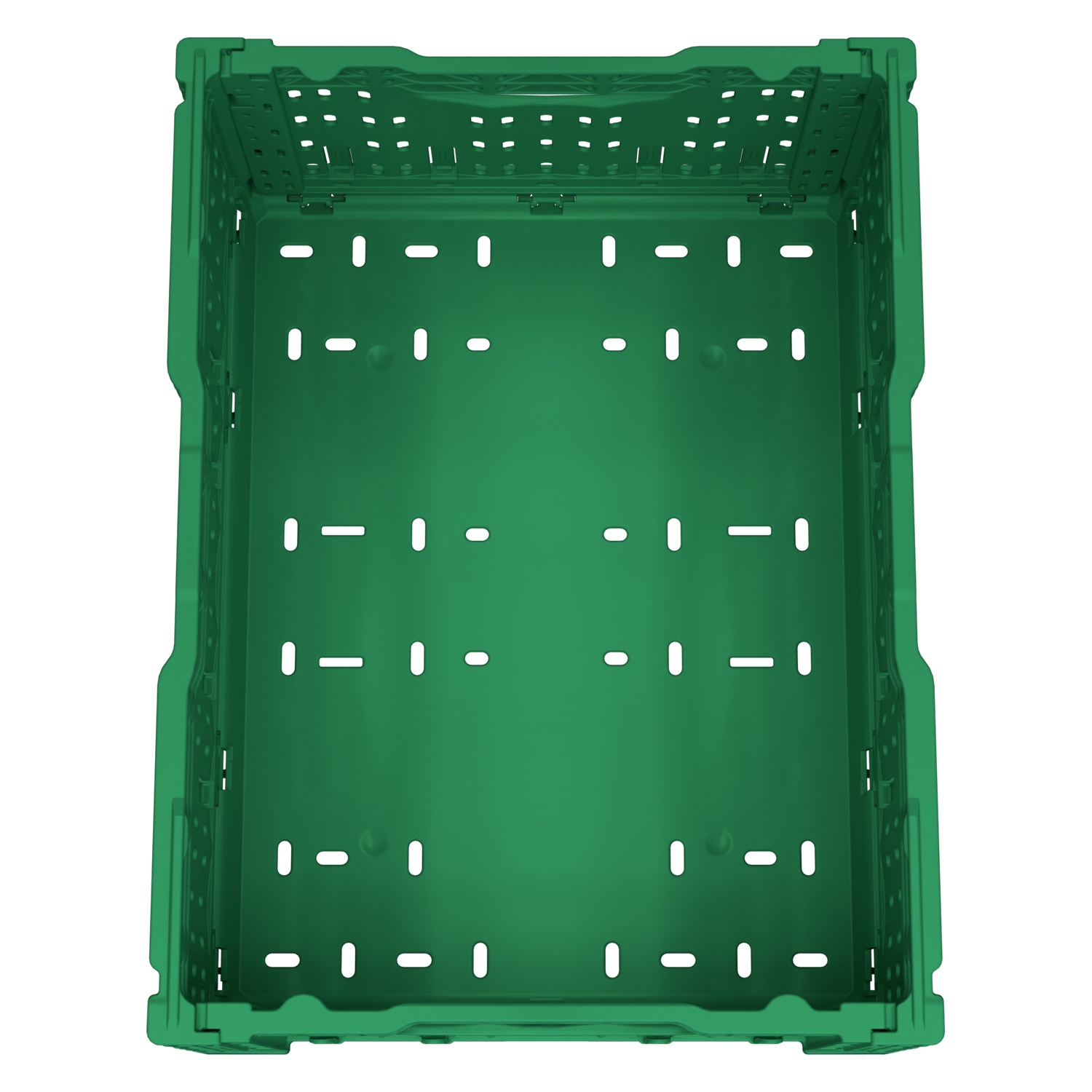 Складной ящик FC-4317 400х300х170 мм iPlast зелёный перфорированный